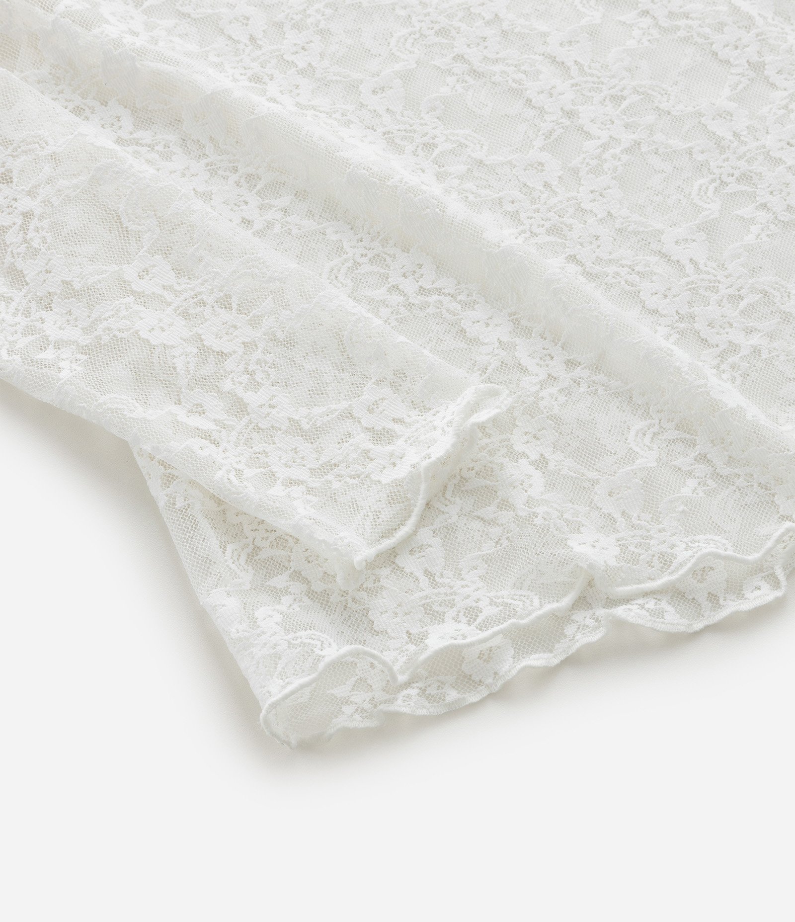 Blusa Infantil em Tule Rendado - Tam 7 a 14 Anos Branco 7