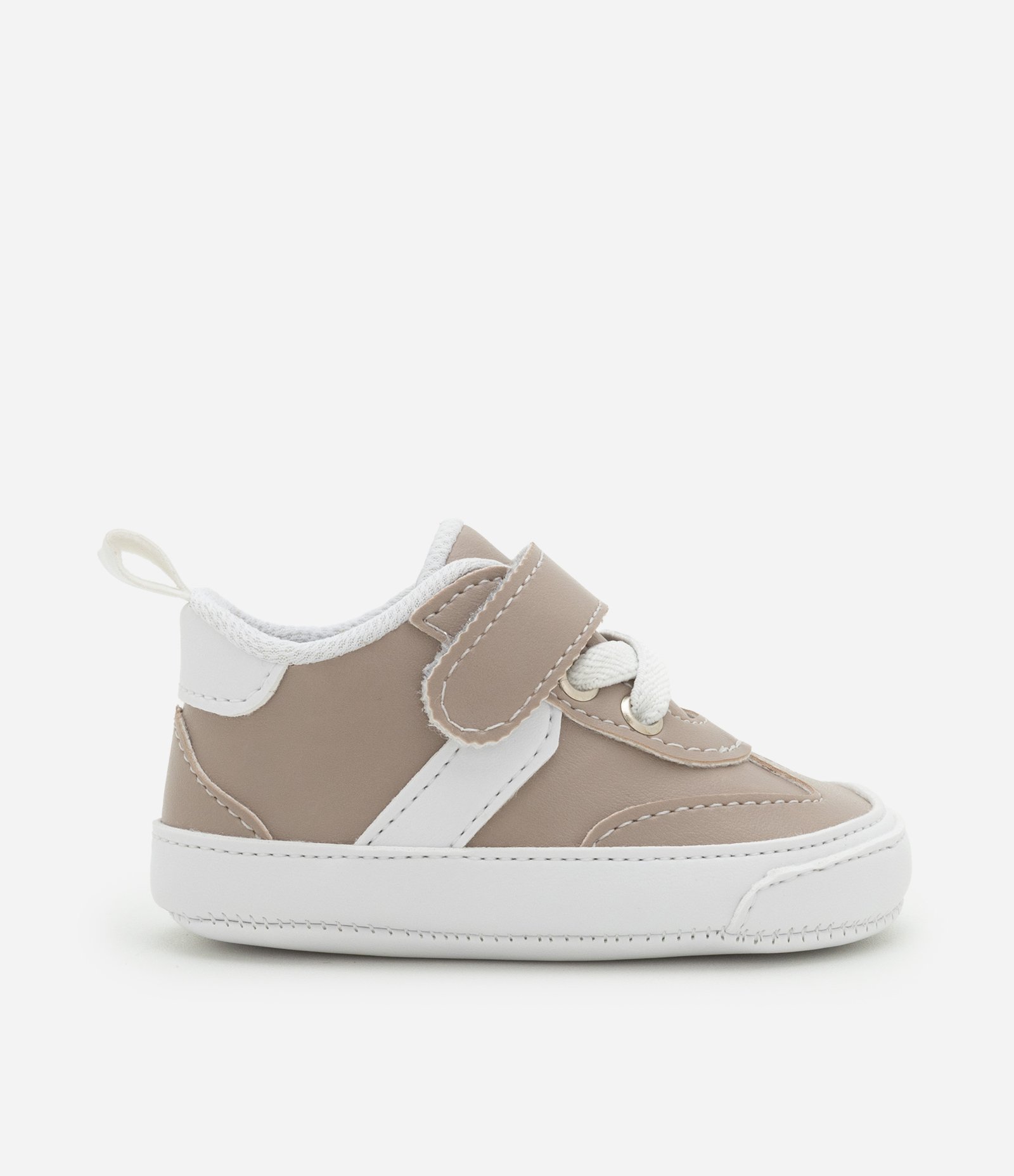 Tênis Infantil em PU com Recortes - Tam 15 a 19 Bege 6