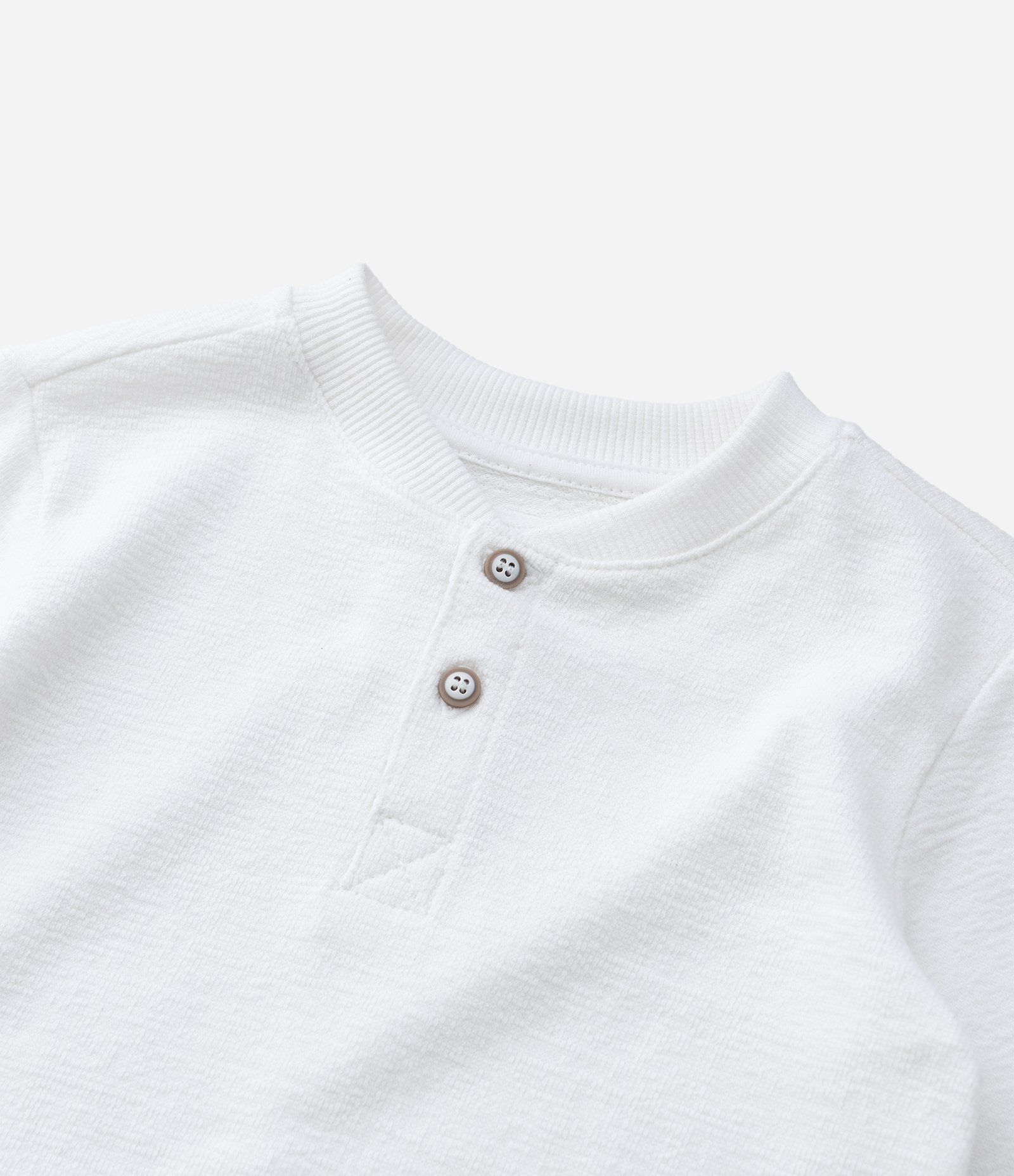 Camiseta Infantil Texturizada com Botão na Manga - Tam 1 a 6 Anos Branco 8