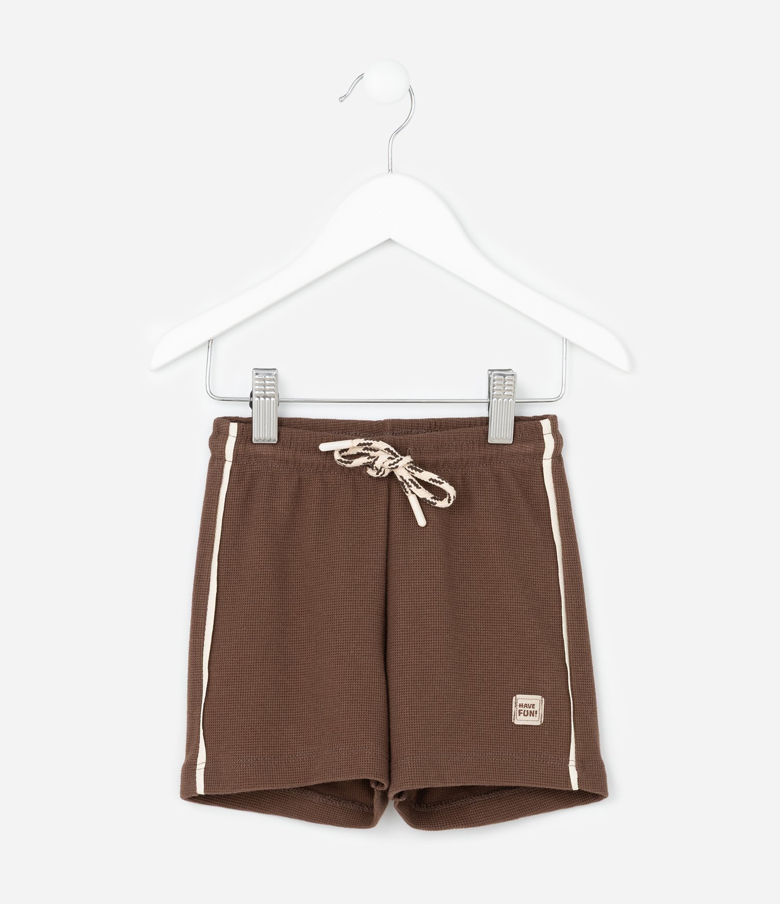 Bermuda Infantil em Moletom Texturizada - Tam 1 a 6 Anos Marrom 1