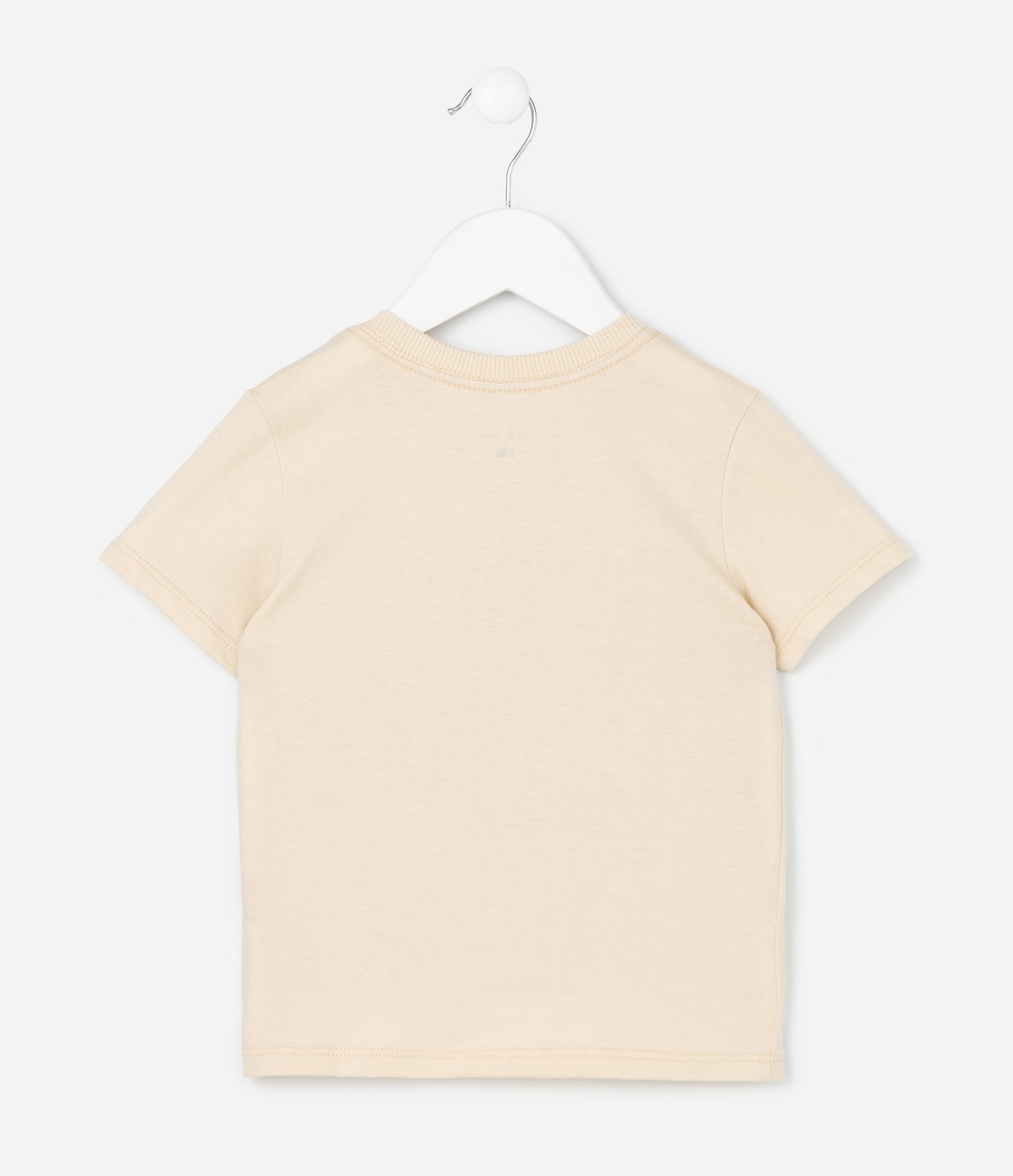Camiseta Infantil com Estampa de Animais em Pixels - 1 a 6 Anos Bege 2