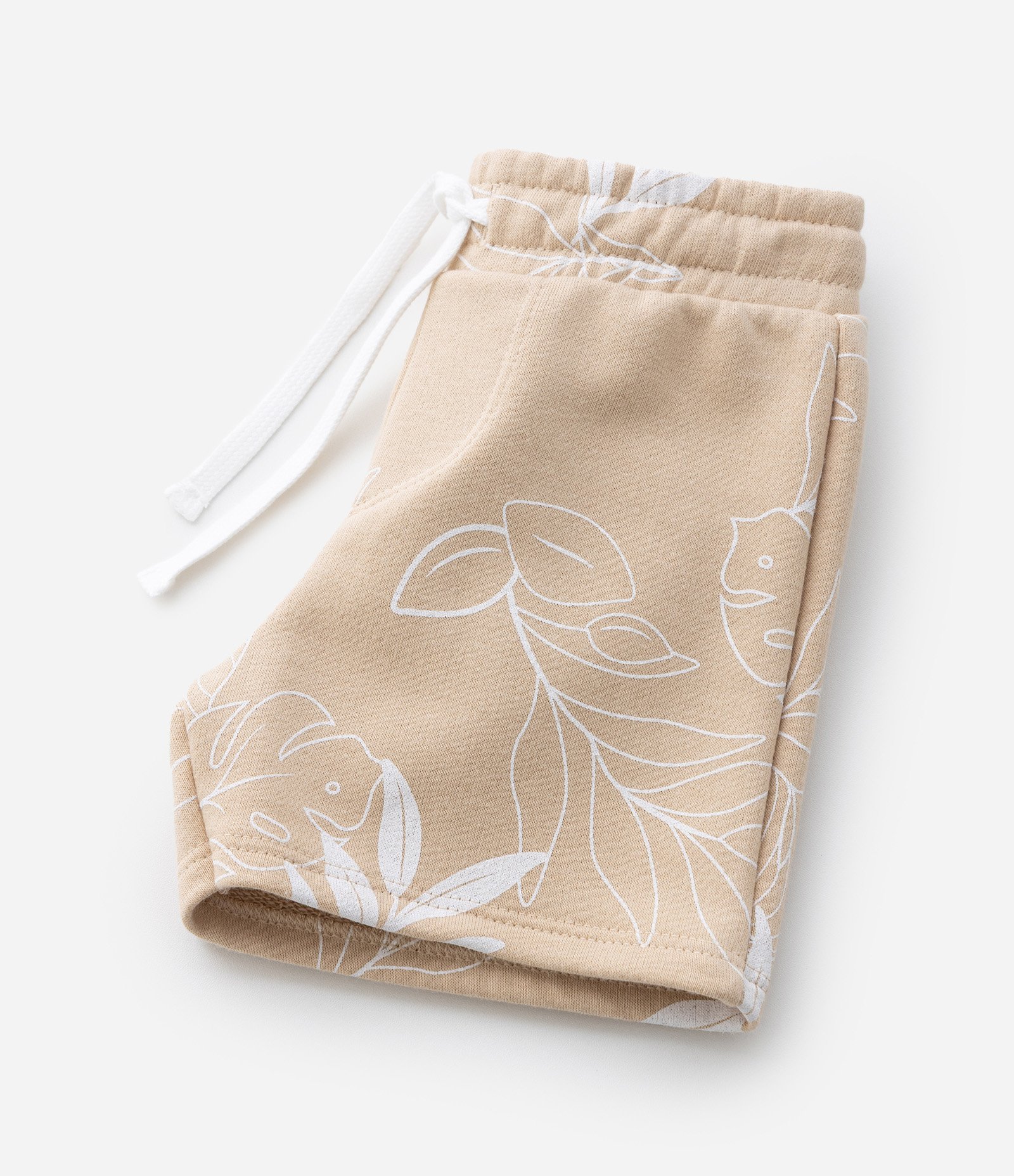 Conjunto Infantil em Algodão com Estampa de Folhagens - Tam 1 a 6 Anos Branco/Bege 11