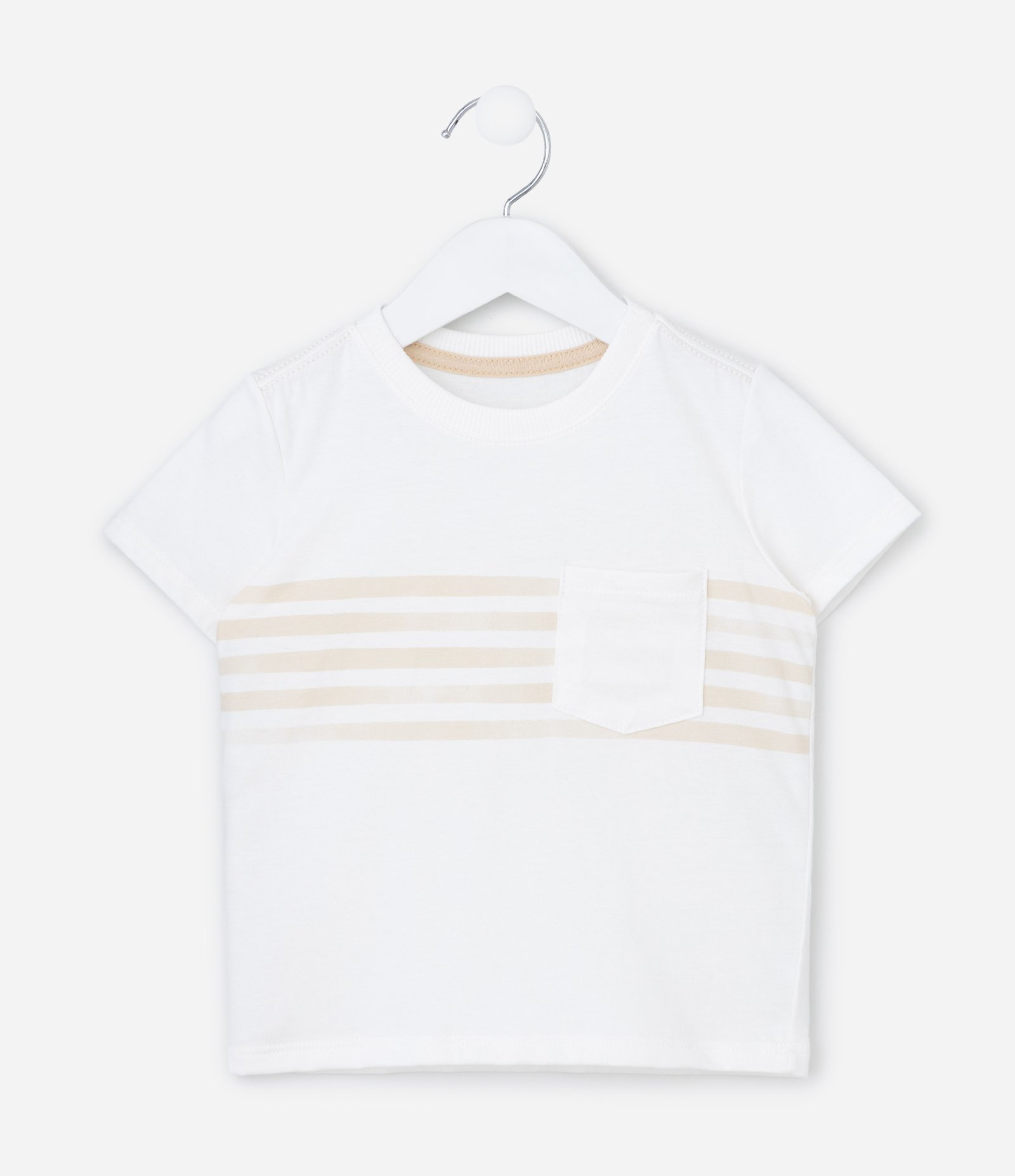 Conjunto Infantil em Algodão com Estampa de Folhagens - Tam 1 a 6 Anos Branco/Bege 2