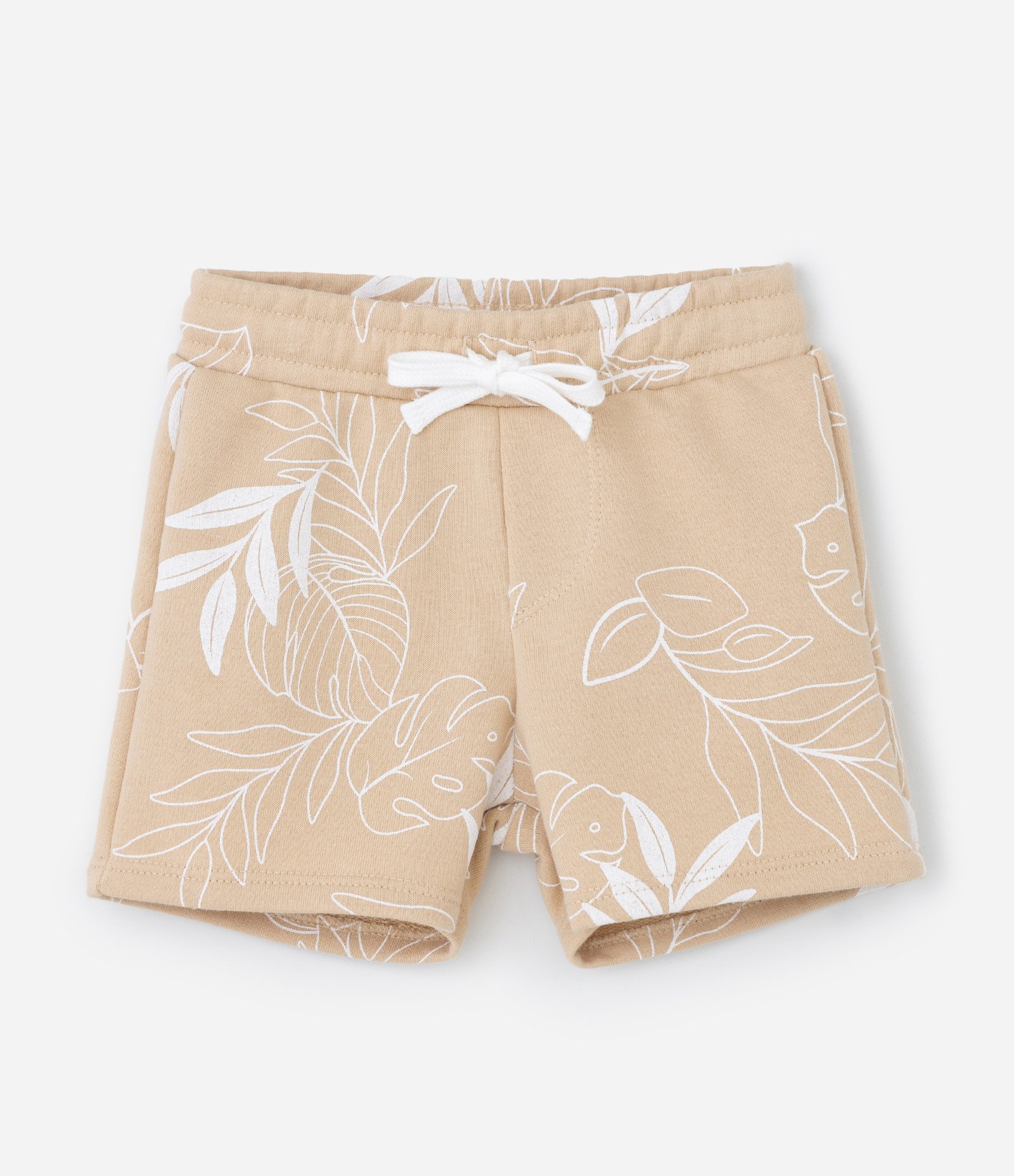 Conjunto Infantil em Algodão com Estampa de Folhagens - Tam 1 a 6 Anos Branco/Bege 4