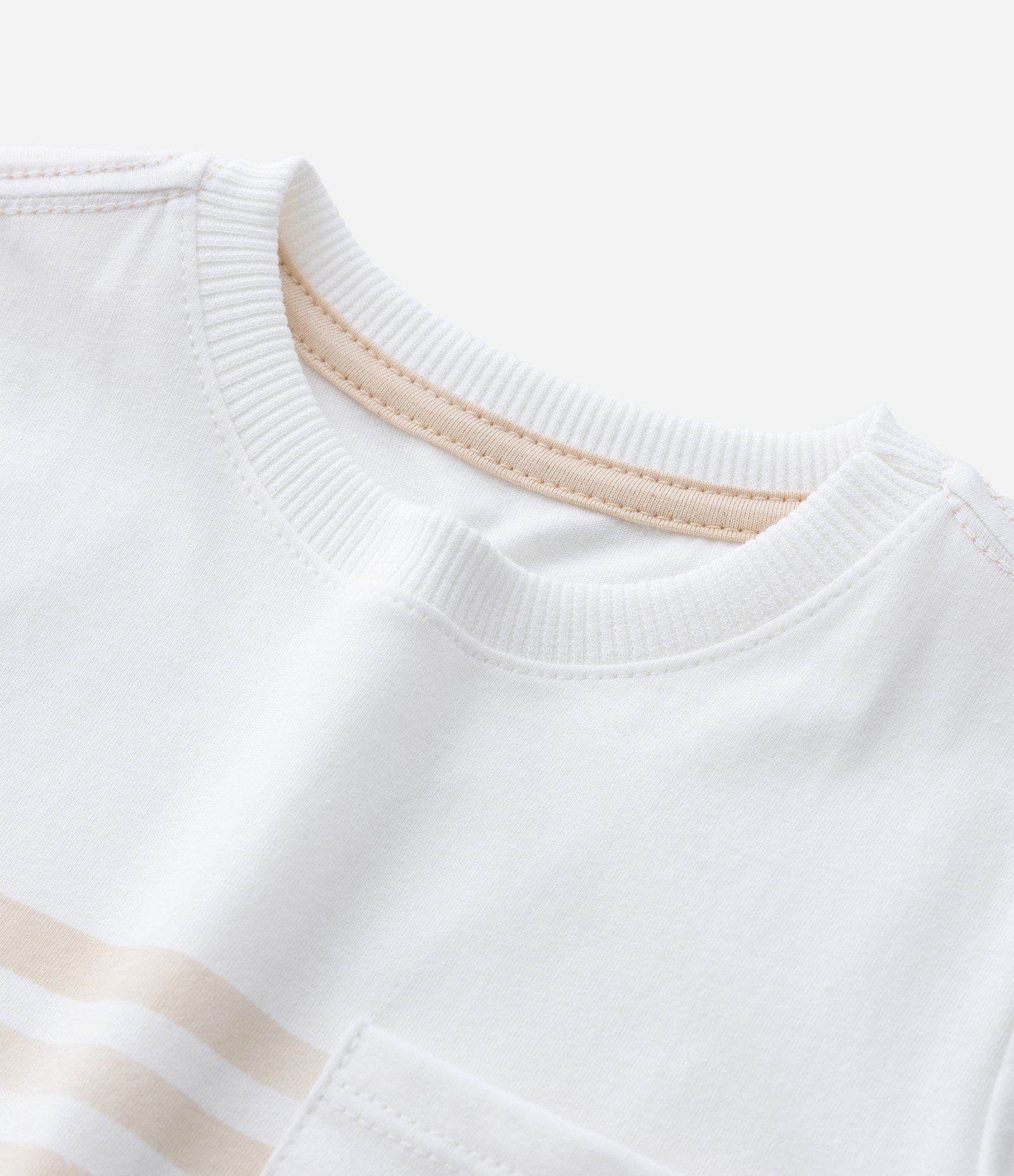 Conjunto Infantil em Algodão com Estampa de Folhagens - Tam 1 a 6 Anos Branco/Bege 7