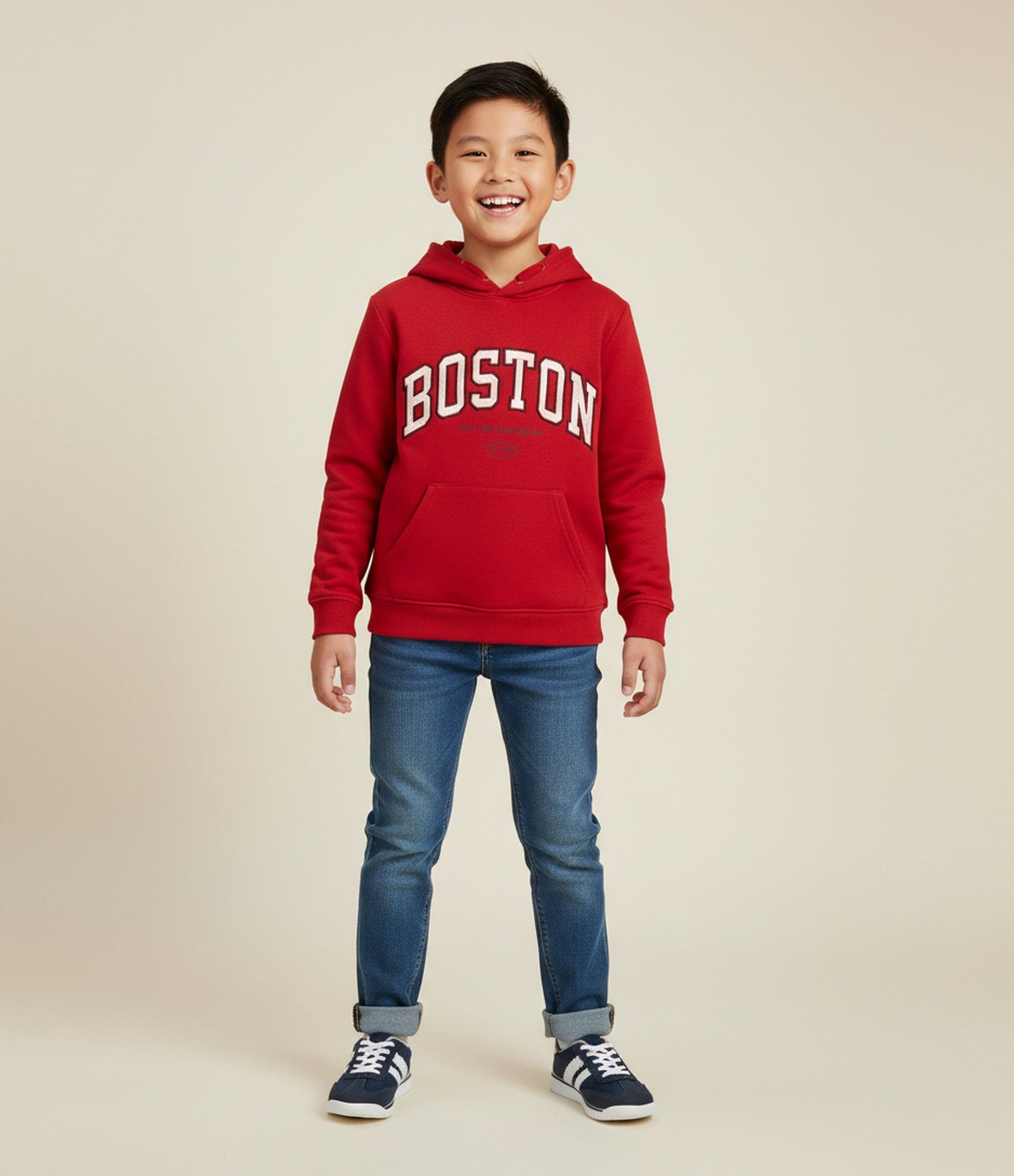 Casaco Infantil com Bordado Boston – Tam 5 a 14 Anos Vermelho 1