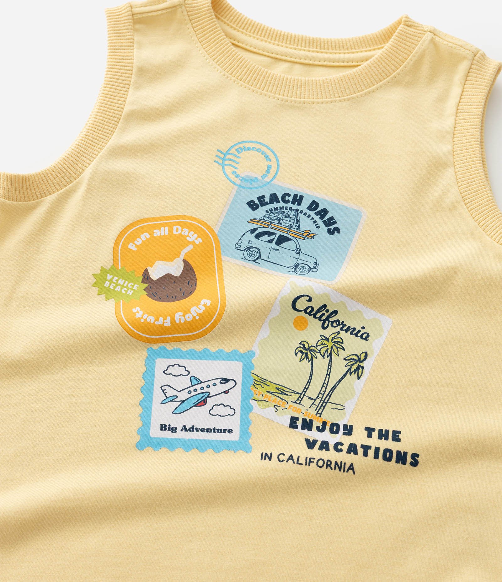 Regata Infantil com Estampa de Selos Tropicais - Tam 1 a 6 Anos Amarelo 6