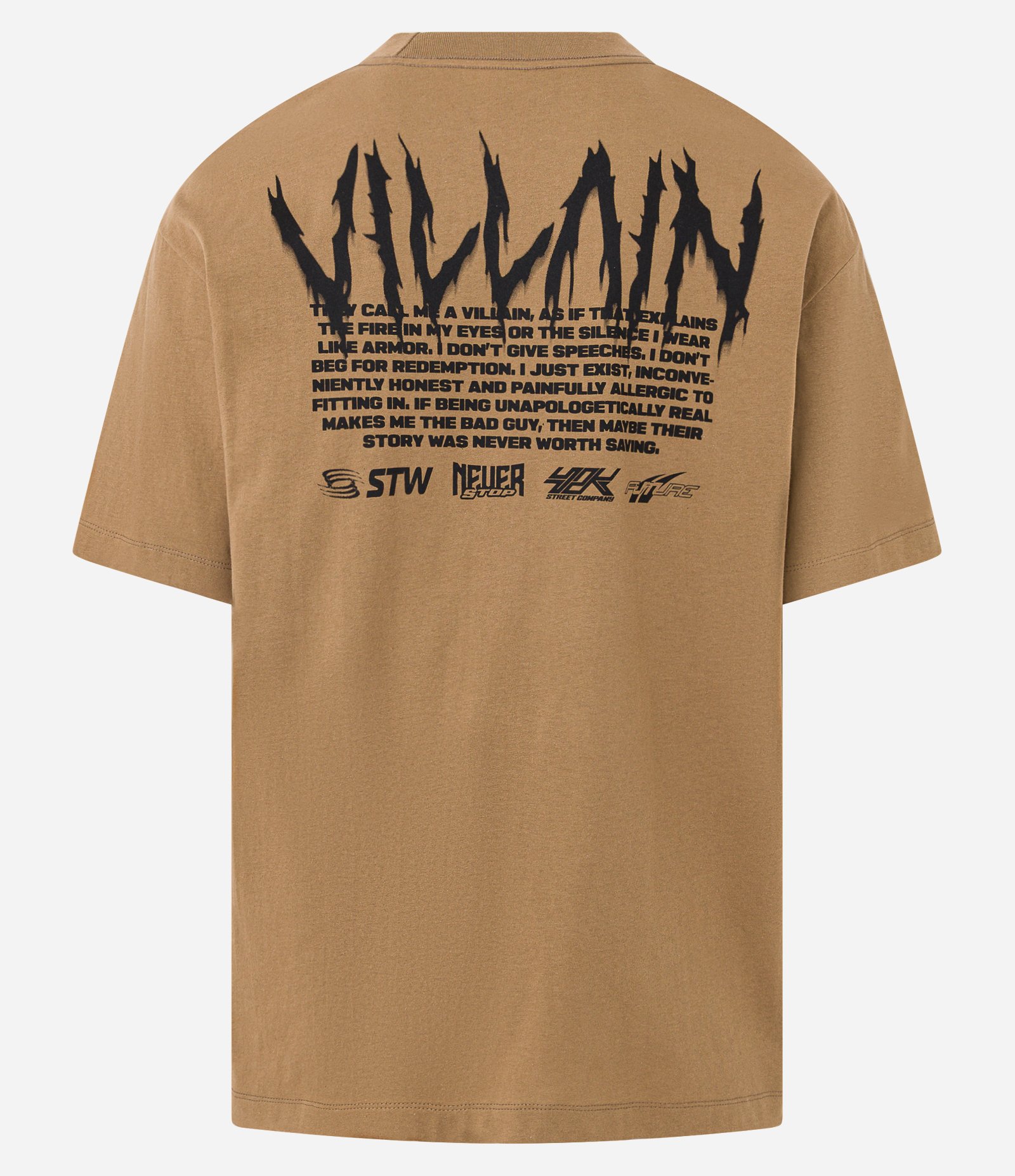 Camiseta Manga Curta em Meia Malha com Estampa Lettering Frente e Costas Marrom 6