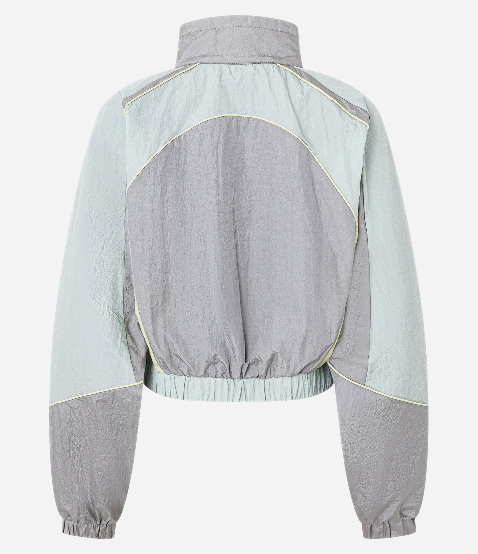 Jaqueta Corta Vento com Recortes e Gola Alta Cinza 6