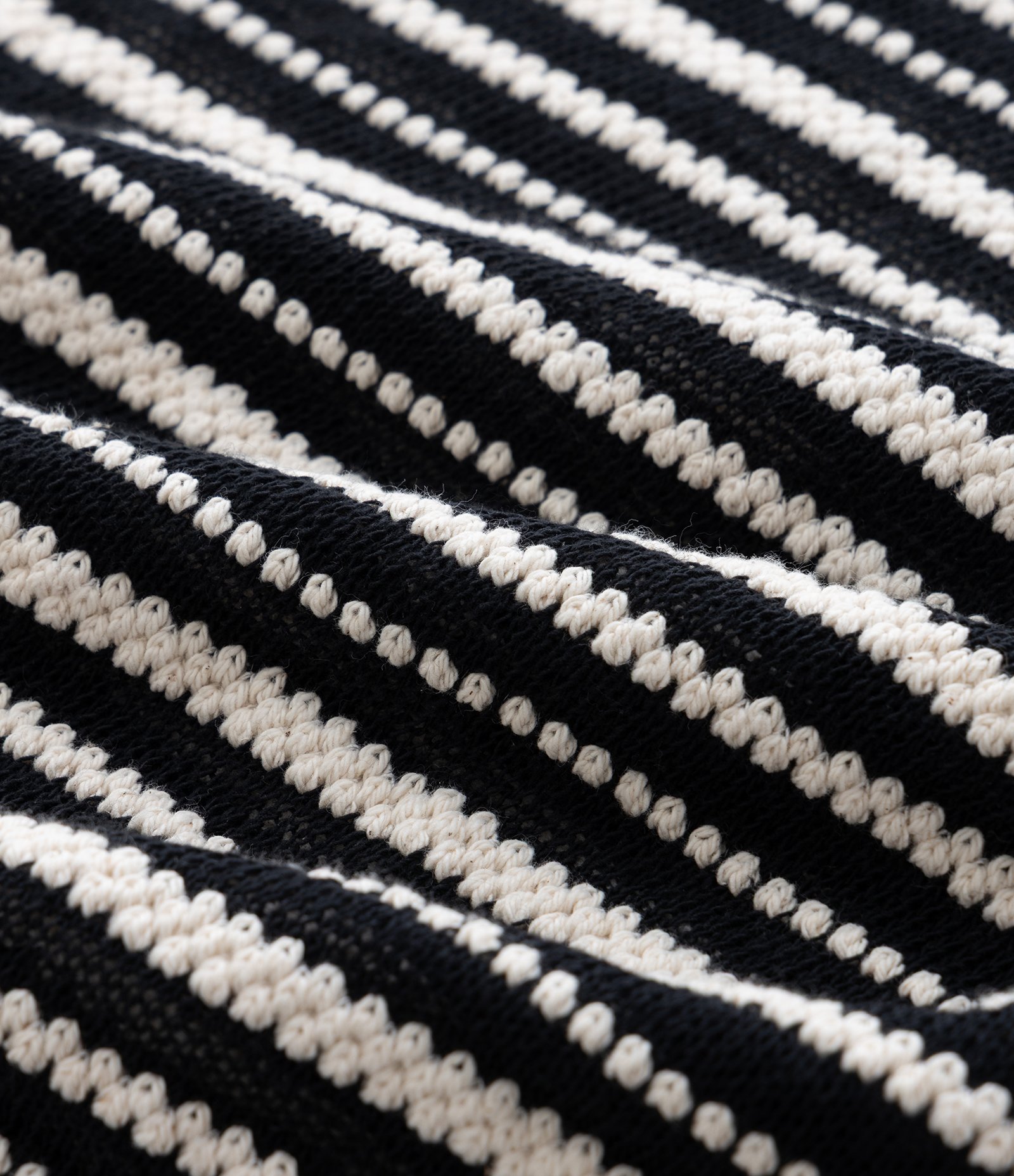 Regata Regular em Algodão com Efeito Crochê Texturizado com Listras Branco 4