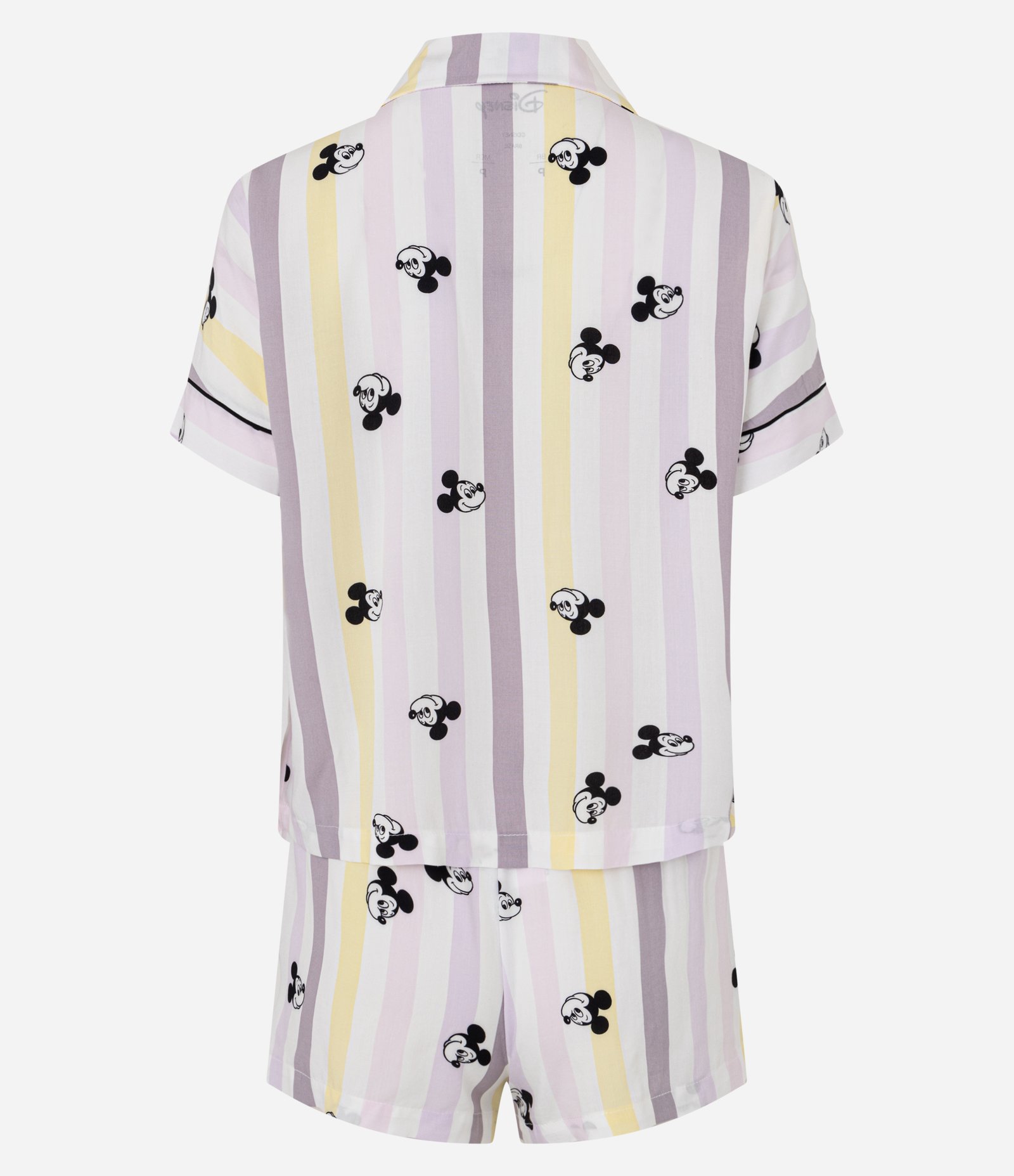Pijama Short Doll Americano em Viscose com Estampa Listrada e Mickey Roxo 5