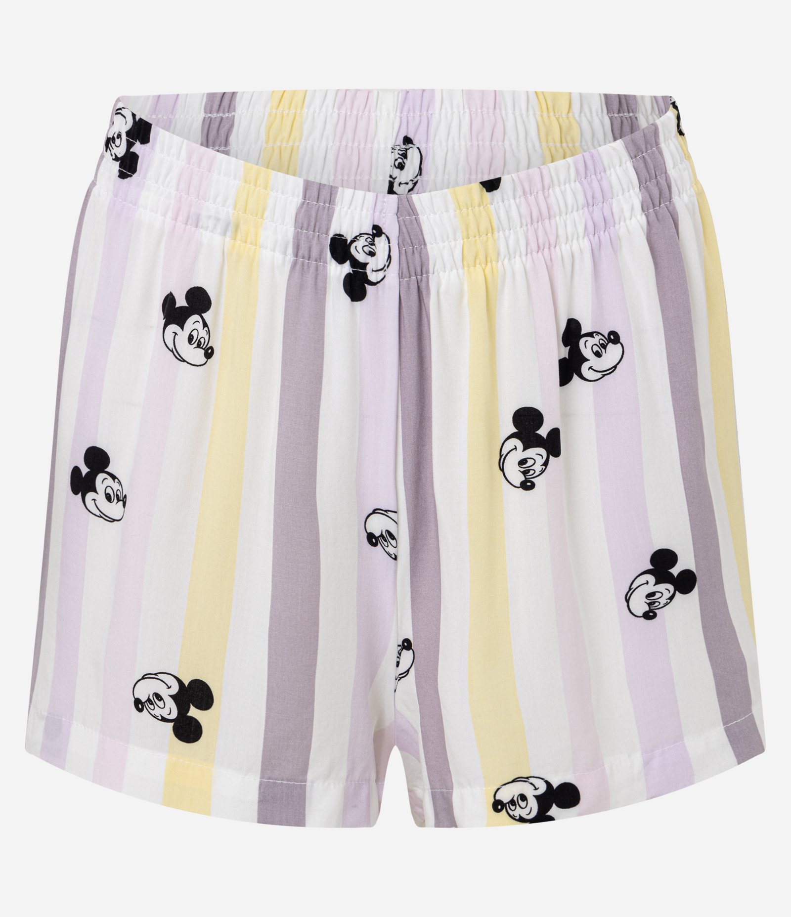 Pijama Short Doll Americano em Viscose com Estampa Listrada e Mickey Roxo 6