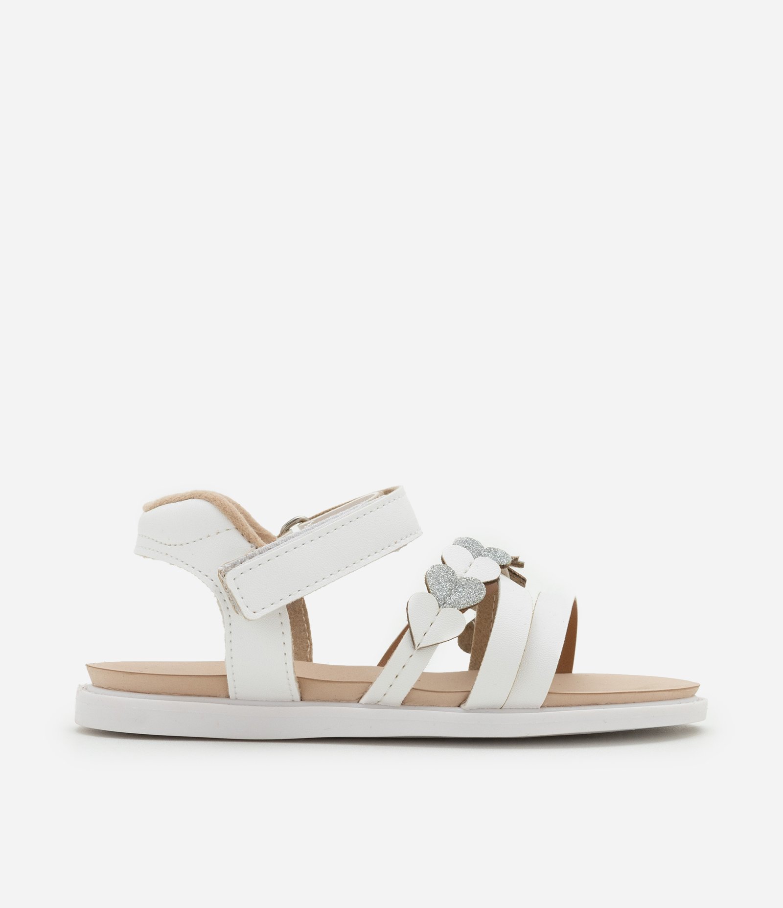 Sandália Infantil Flatform em PU com Flor Aplicada - Tam 20 ao 25 Off White 4