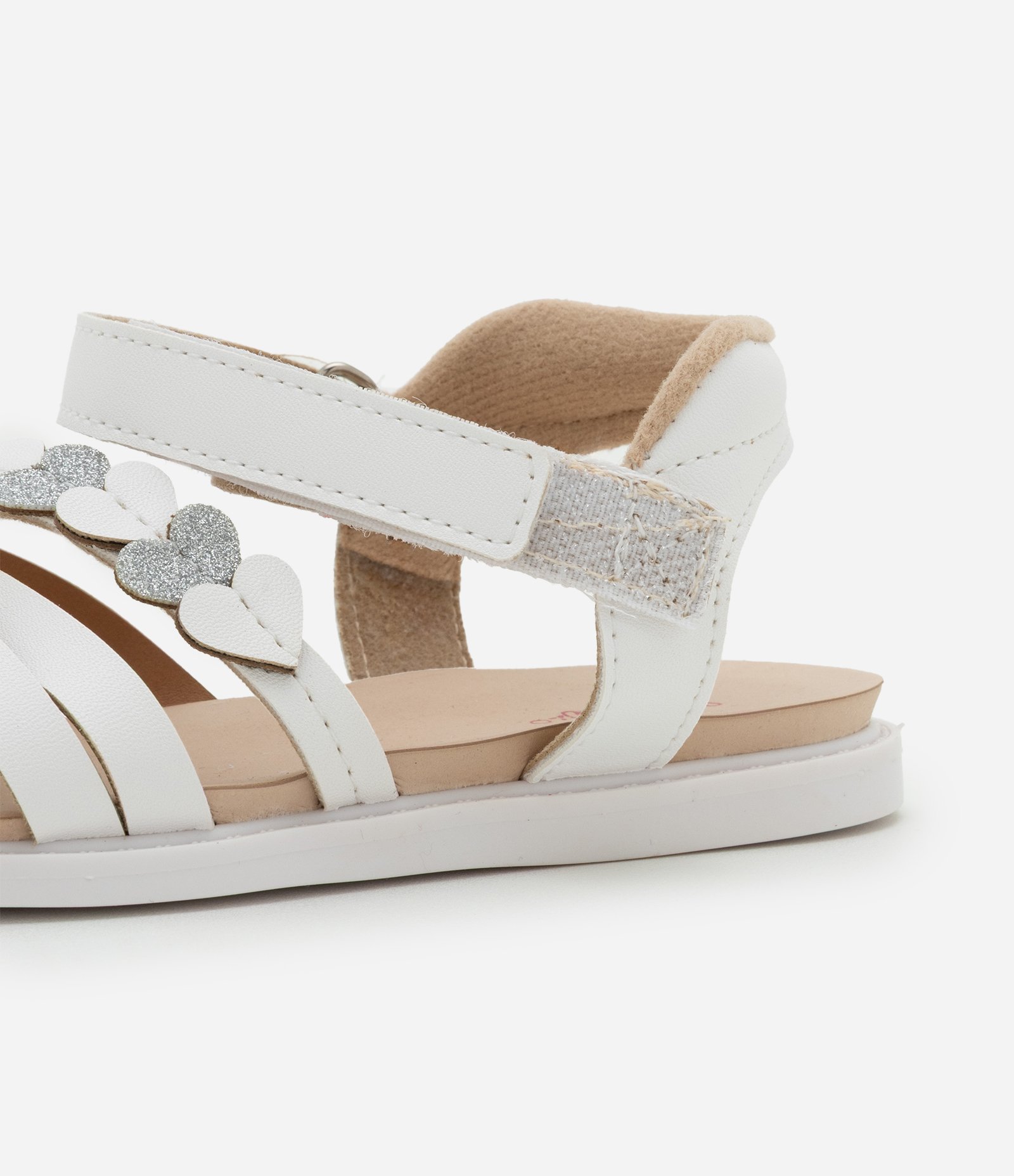 Sandália Infantil Flatform em PU com Flor Aplicada - Tam 20 ao 25 Off White 5