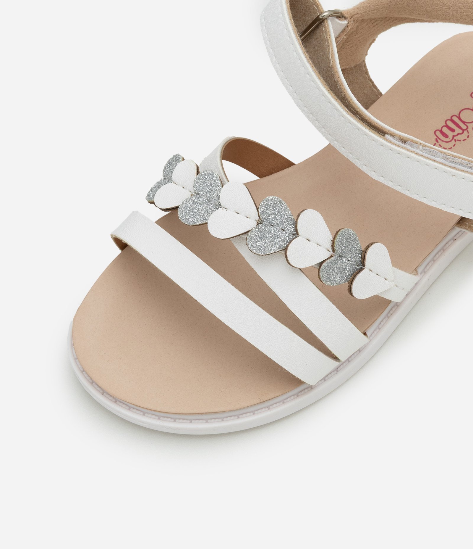 Sandália Infantil Flatform em PU com Flor Aplicada - Tam 20 ao 25 Off White 6