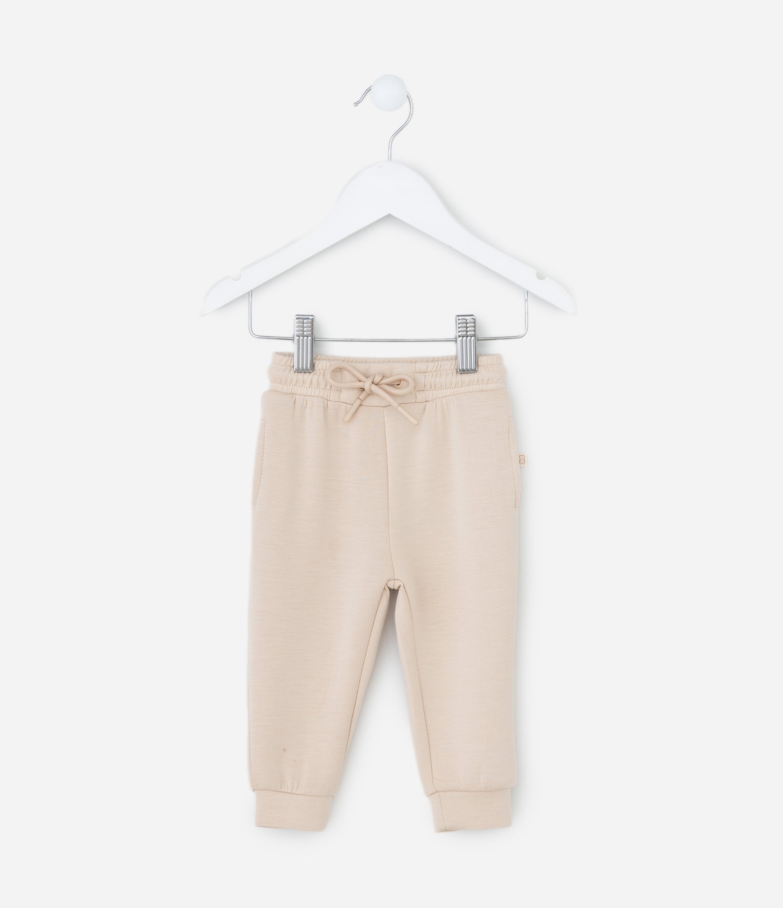 Calça Infantil Jogger em Modal - Tam RN a 18 Meses Bege 1