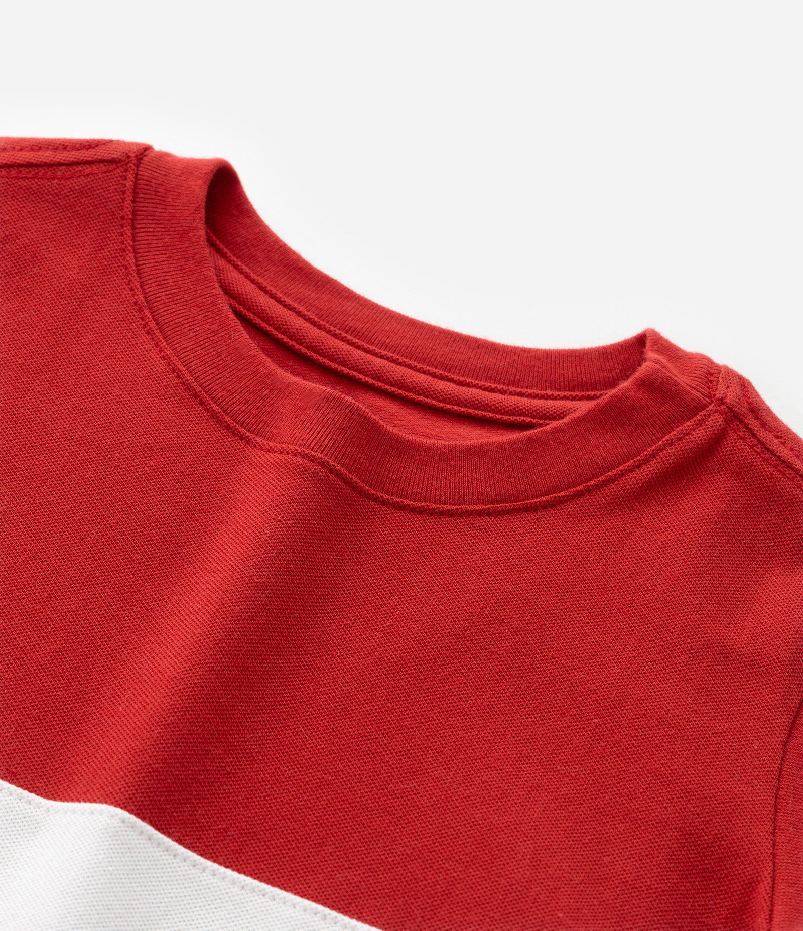 Camiseta Infantil com Blocos de Cor - Tam 1 a 6 Anos Vermelho 4