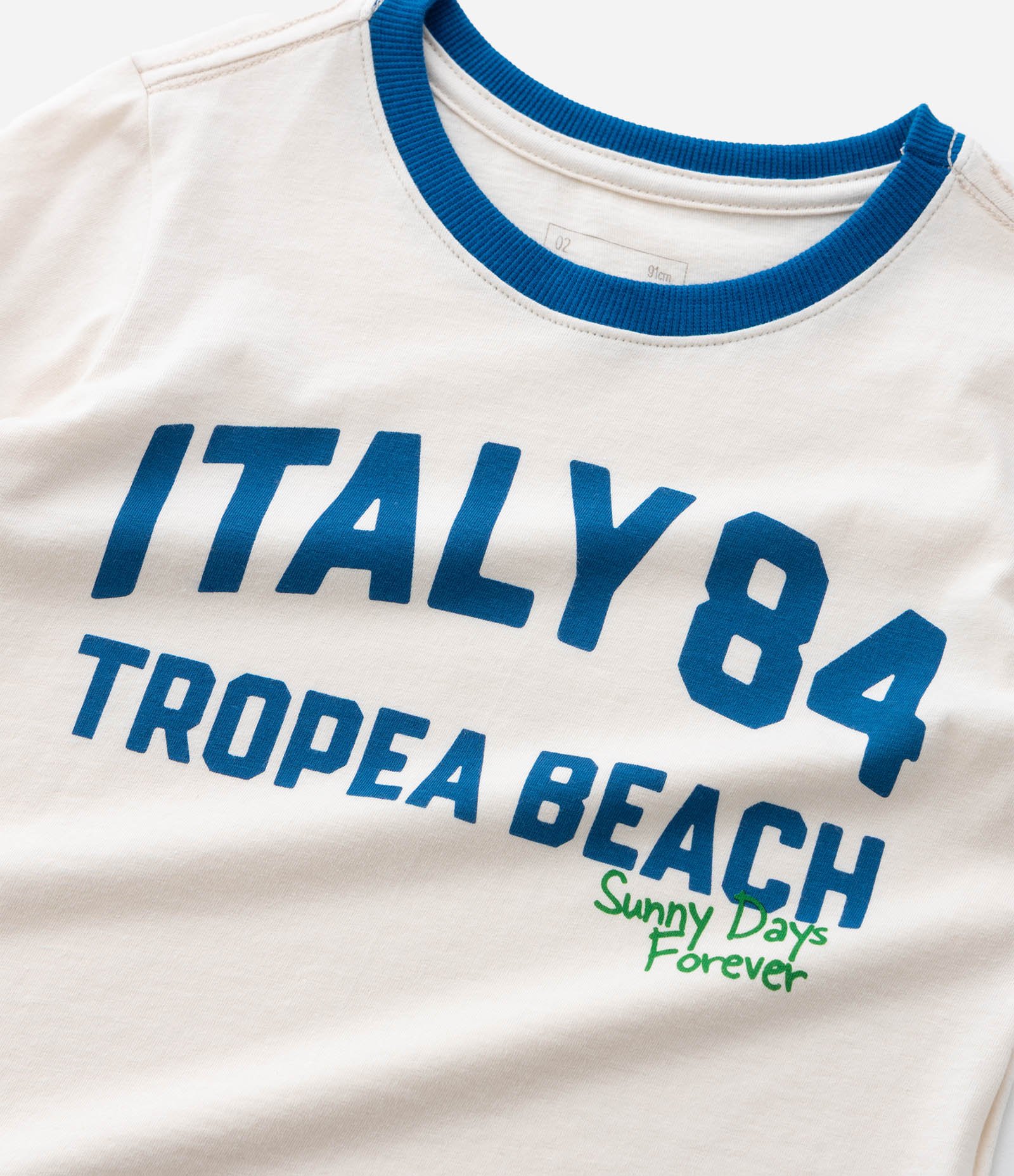 Camiseta Infantil em Algodão com Estampa Lettering Italy - Tam 1 a 6 Anos Bege 6