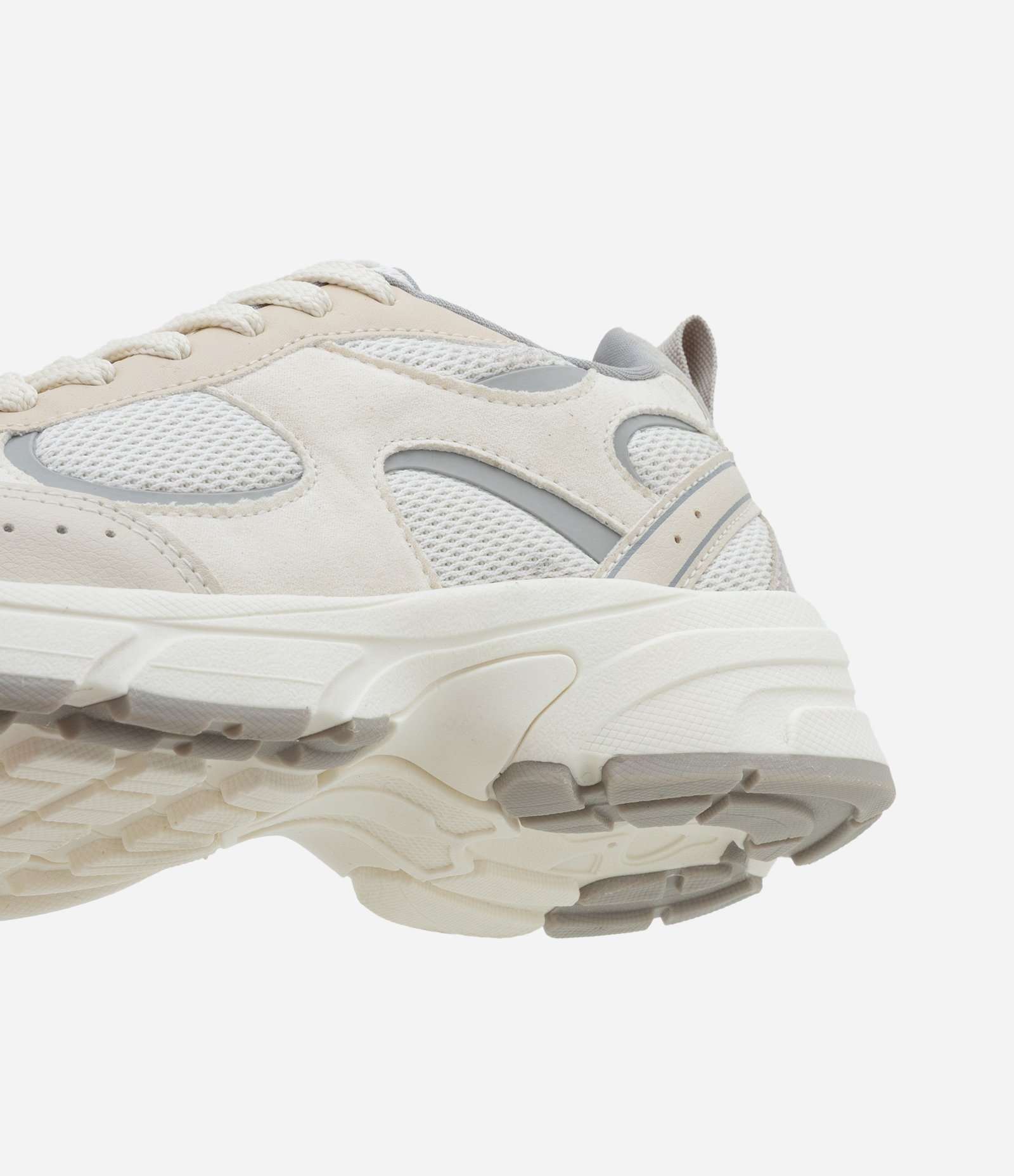 Tênis Infantil Esportivo em PU com Recortes - Tam 33 ao 36 Off White/Cinza 3