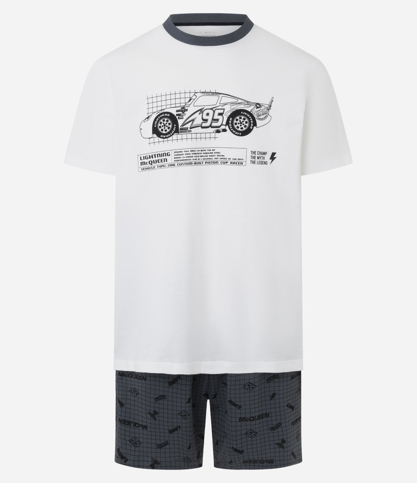 Pijama Curto com Estampa Carros Branco 5