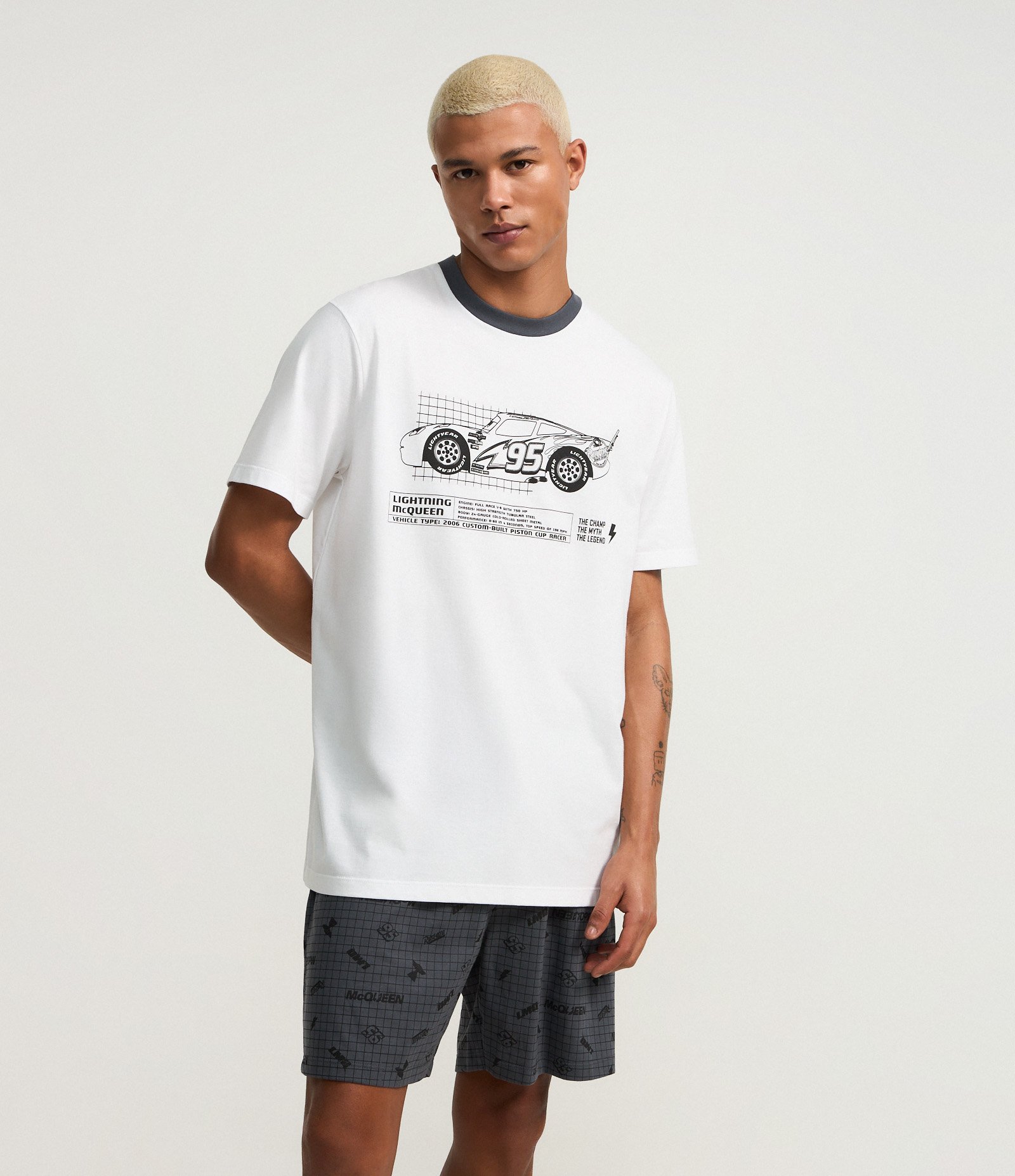 Pijama Curto com Estampa Carros Branco 4