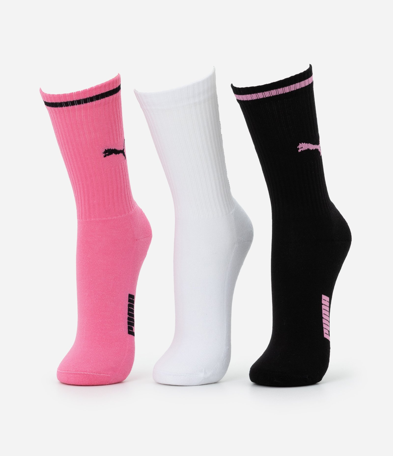 Kit 03 Meias Cano Alto Esportiva em Algodão Puma 1