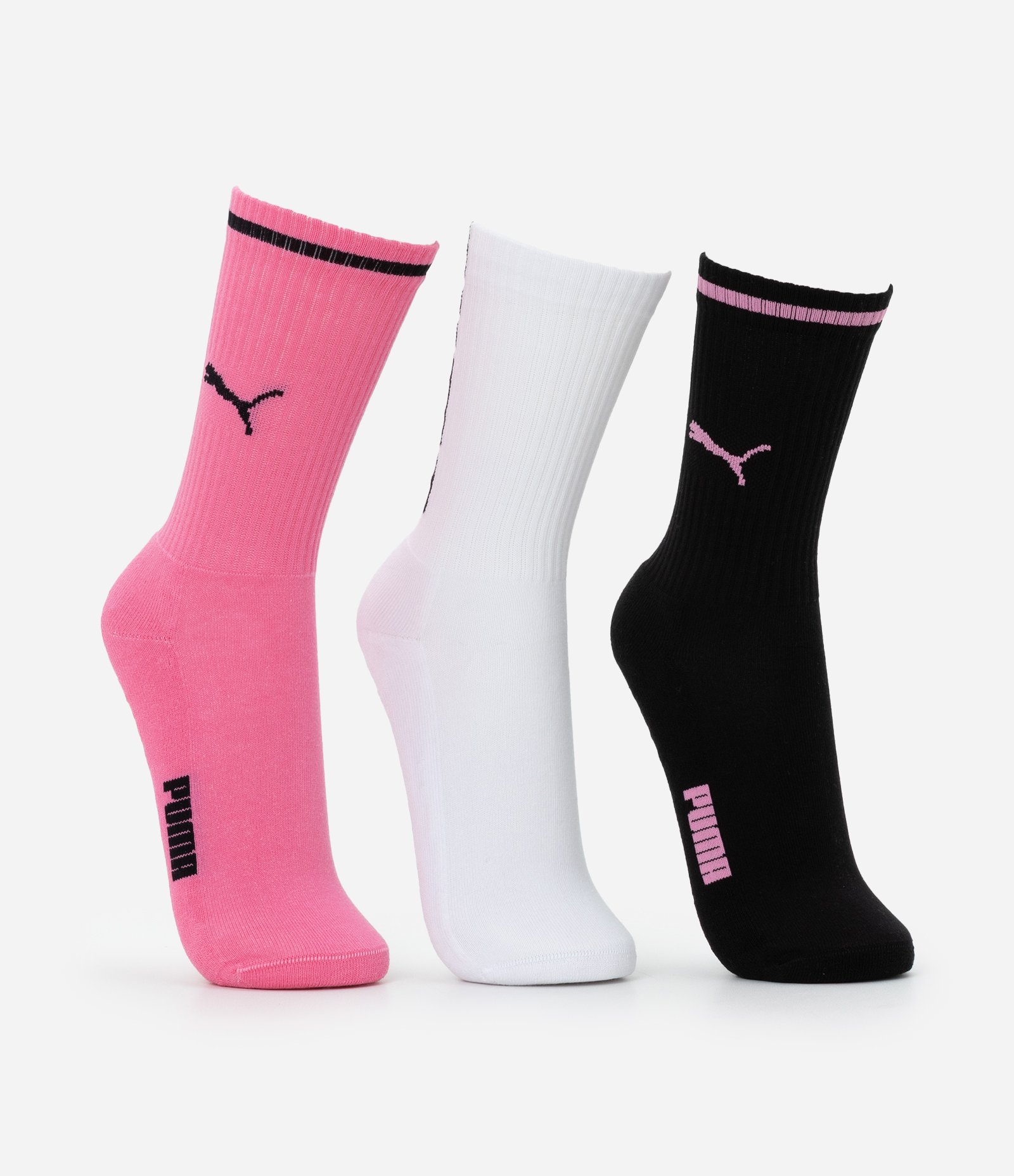 Kit 03 Meias Cano Alto Esportiva em Algodão Puma 2