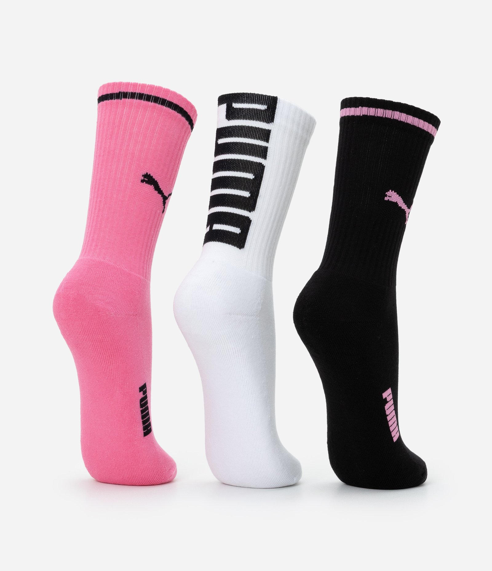 Kit 03 Meias Cano Alto Esportiva em Algodão Puma 3