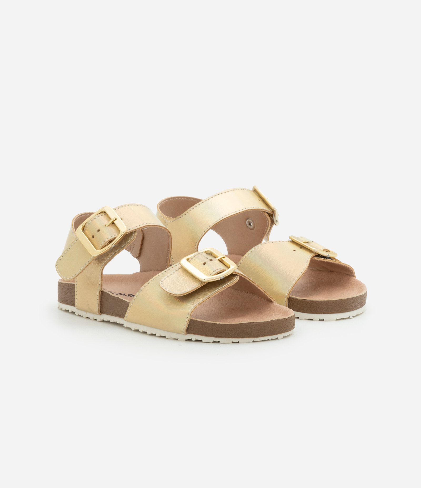Sandália em PU Infantil com Fechamento por Fivelas - Tam 28 ao 33 Dourado 1