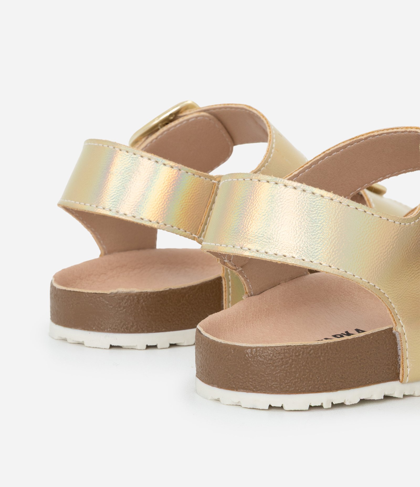 Sandália em PU Infantil com Fechamento por Fivelas - Tam 28 ao 33 Dourado 2