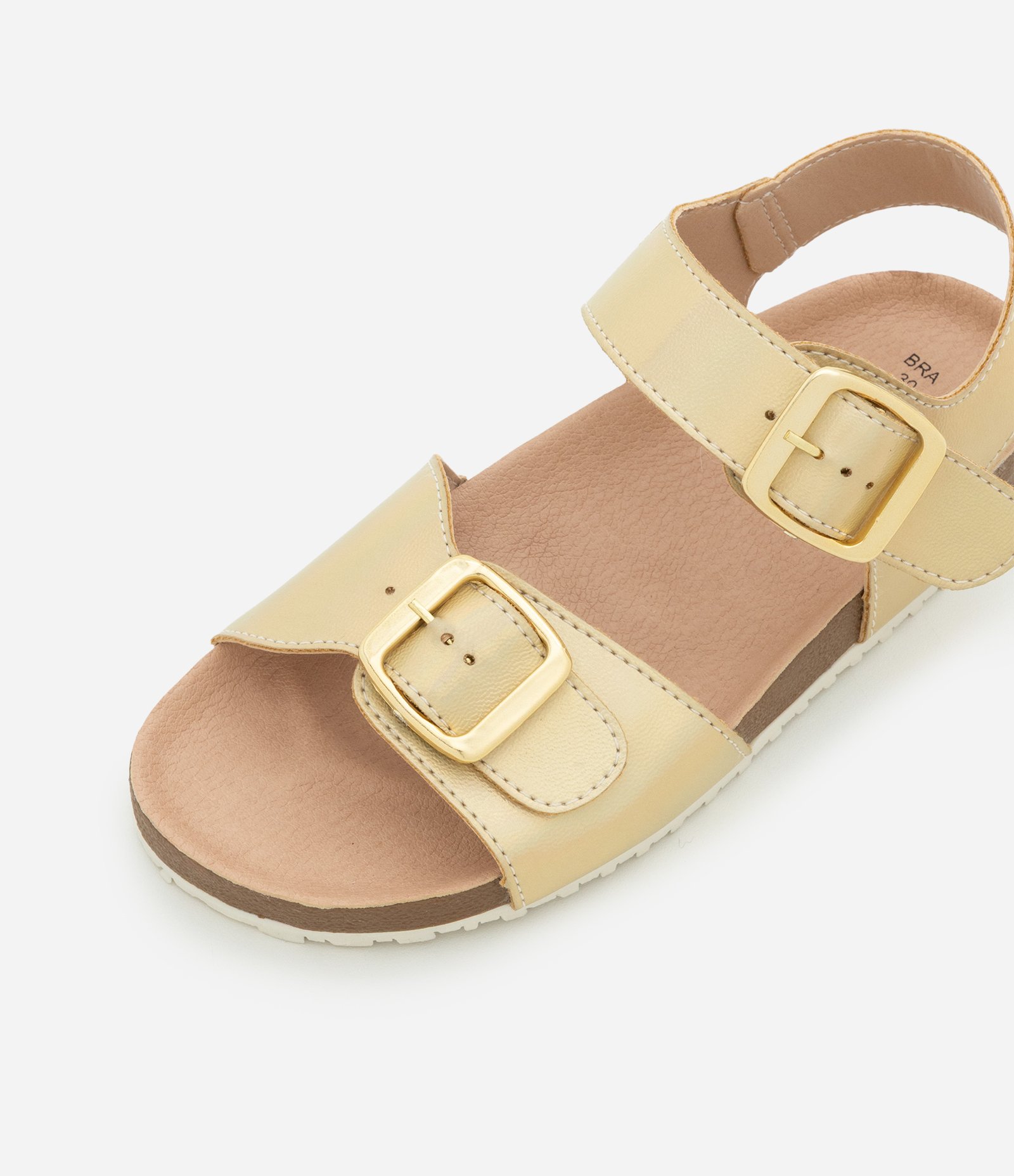 Sandália em PU Infantil com Fechamento por Fivelas - Tam 28 ao 33 Dourado 4