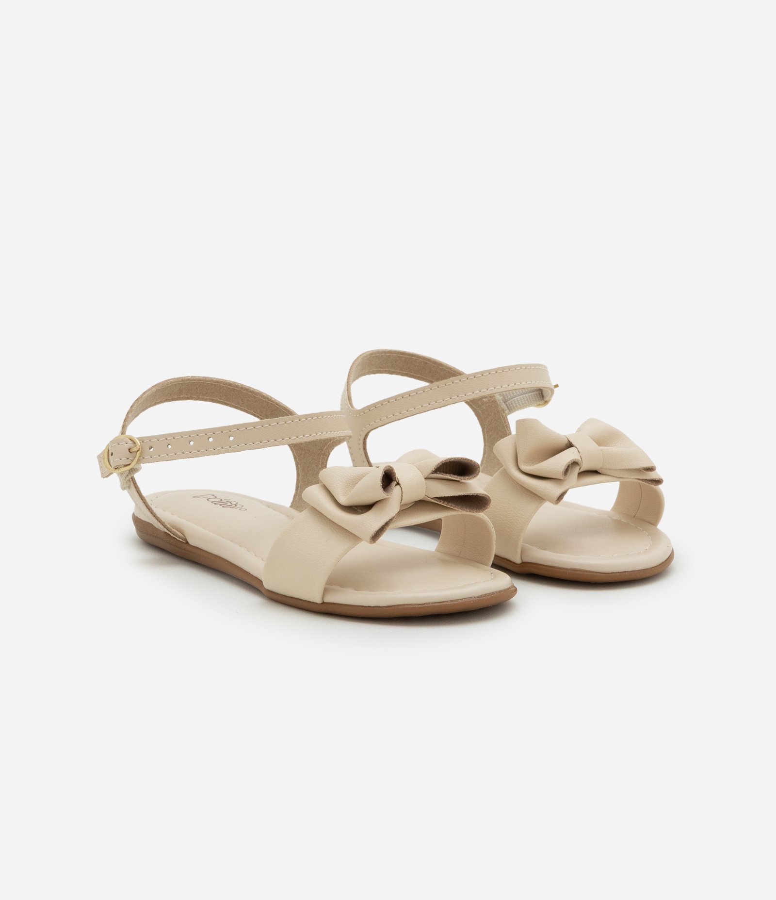 Sandália Infantil em PU com Laço- Tam 20 ao 25 Bege 1