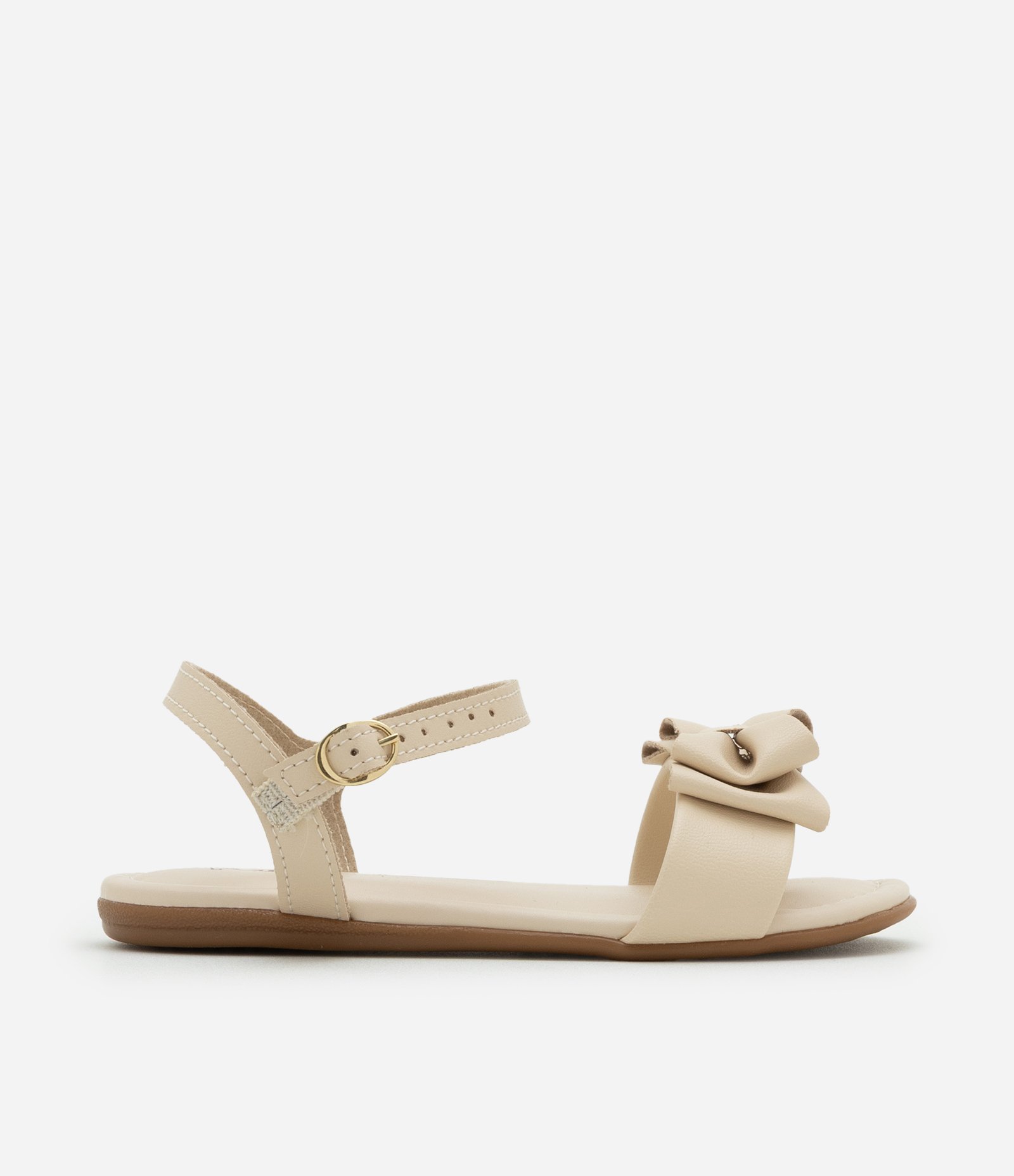 Sandália Infantil em PU com Laço- Tam 20 ao 25 Bege 5