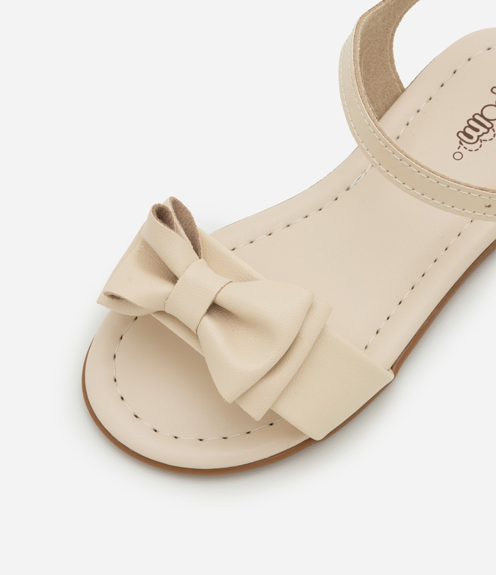 Sandália Infantil em PU com Laço- Tam 20 ao 25 Bege 6