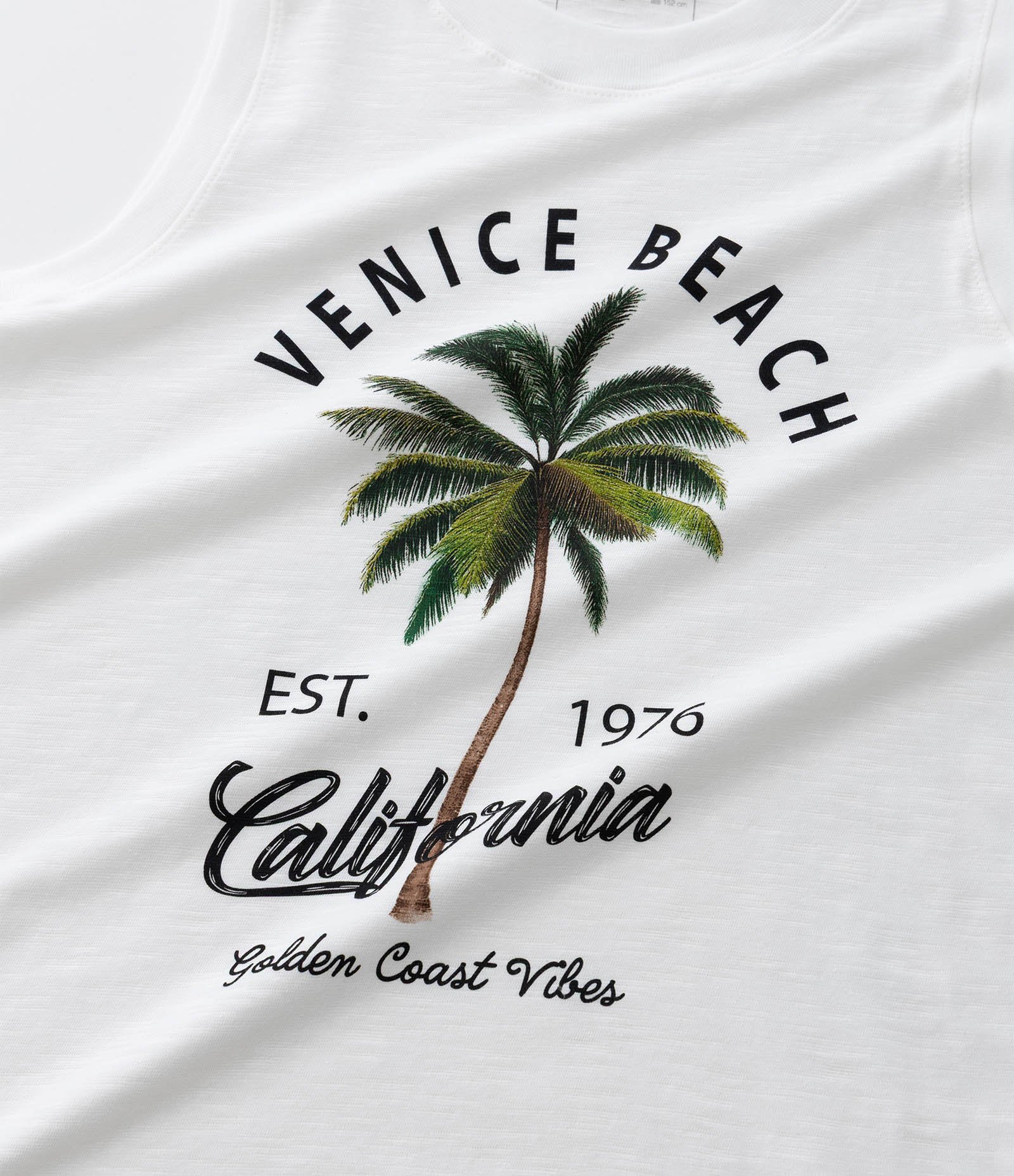 Regata Infantil com Estampa de Coqueiro - Tam 5 a 14 Anos Branco 5