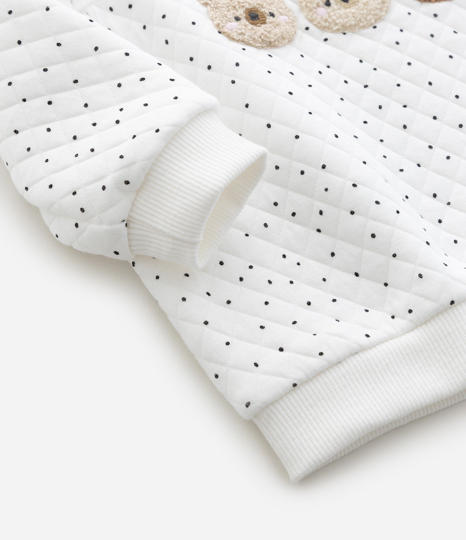 Casaco Infantil em Chenille com Bordados de Ursos – Tam 0 a 18 Meses Branco 5