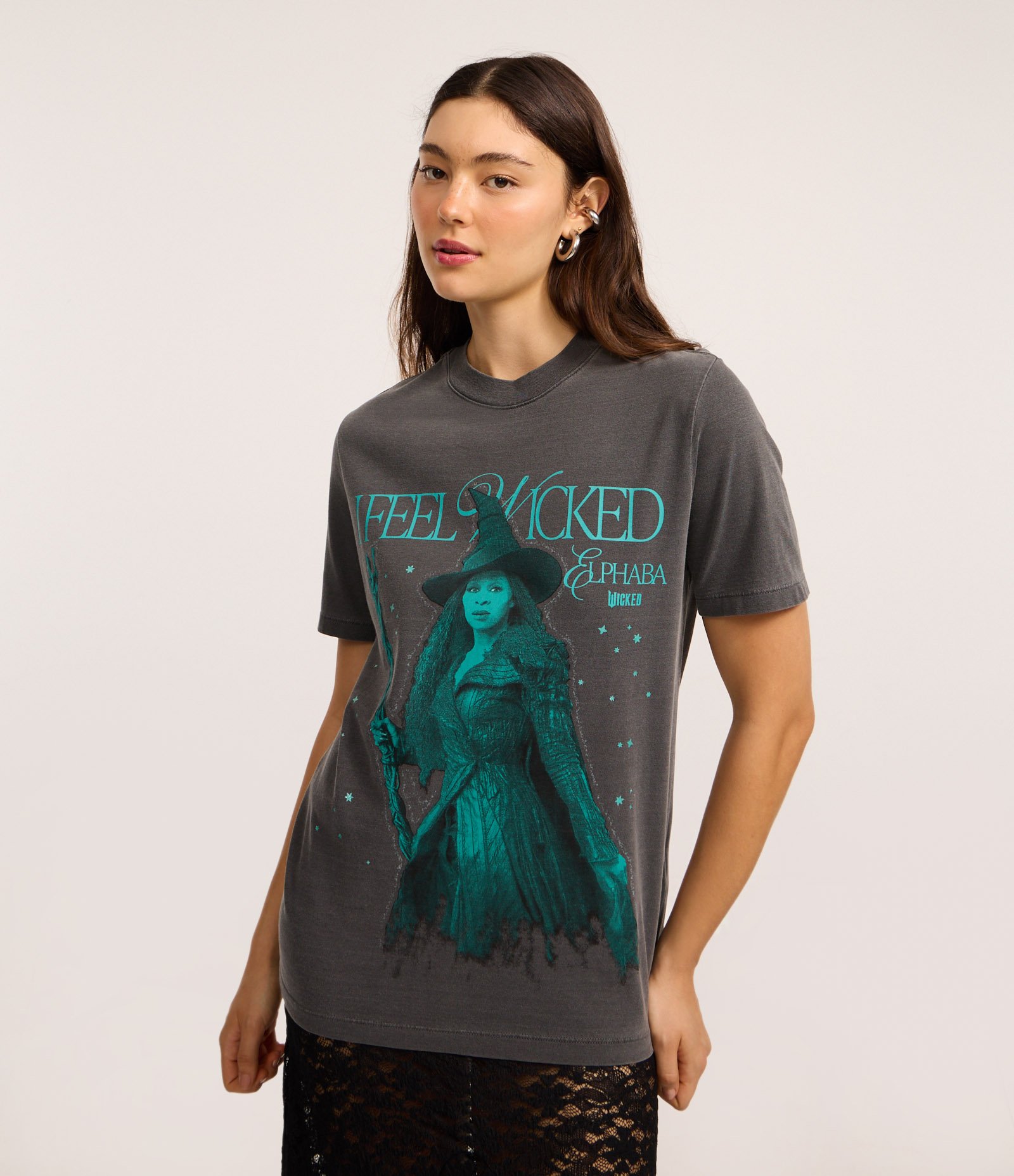 Camiseta T-Shirt em Algodão com Estampa Wicked Estonada Preto 1