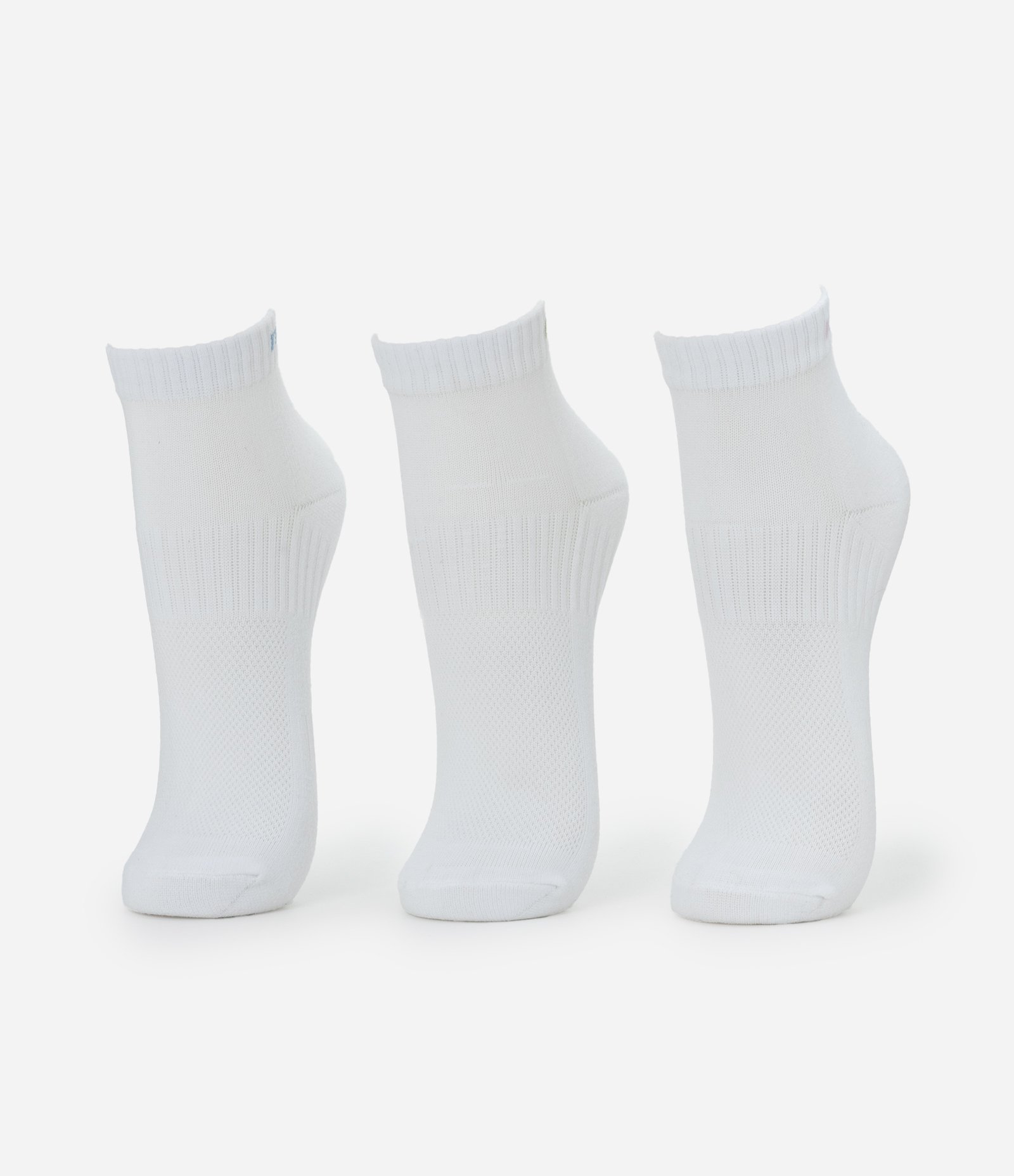 Kit 03 Pares de Meias Cano Baixo em Poliamida com Lettering Movement Branco 1