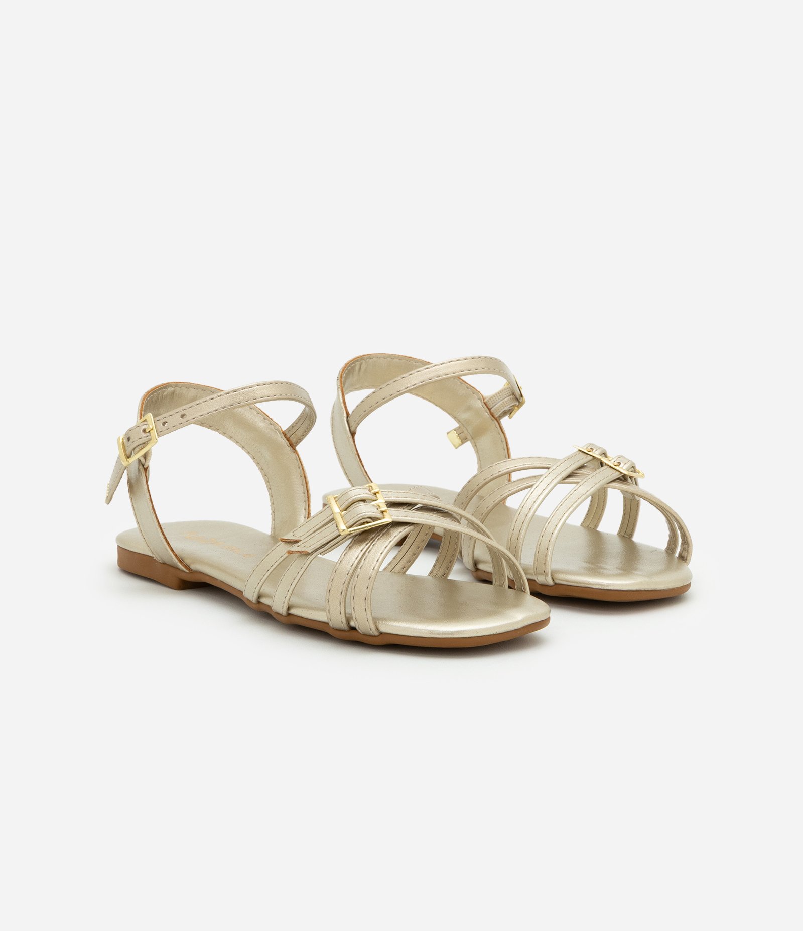 Sandália Infantil em PU com Tiras - Tam 28 ao 33 Dourado 1