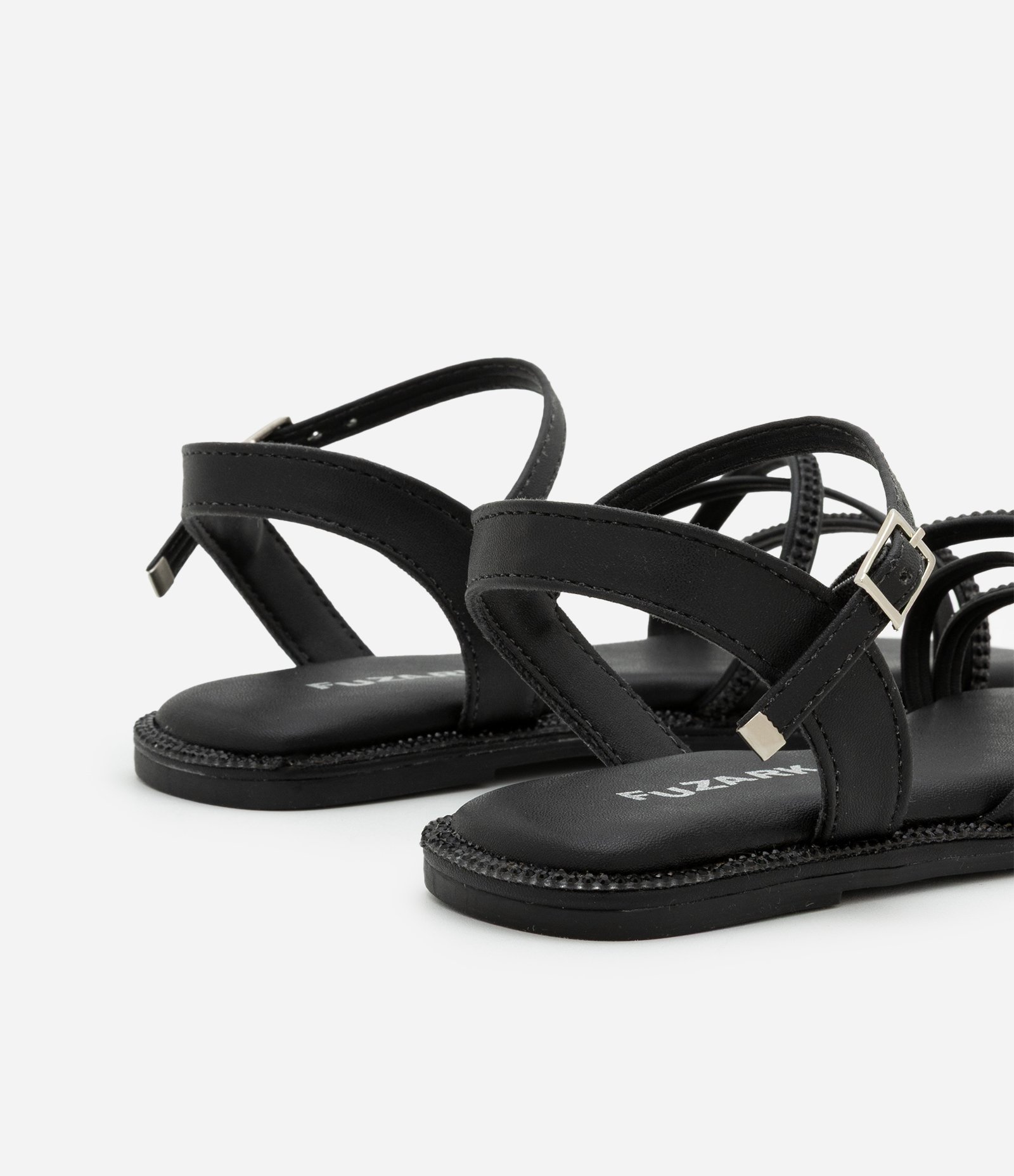 Sandália Infantil com Tiras e Brilhos - Tam 27 ao 33 Preto 2