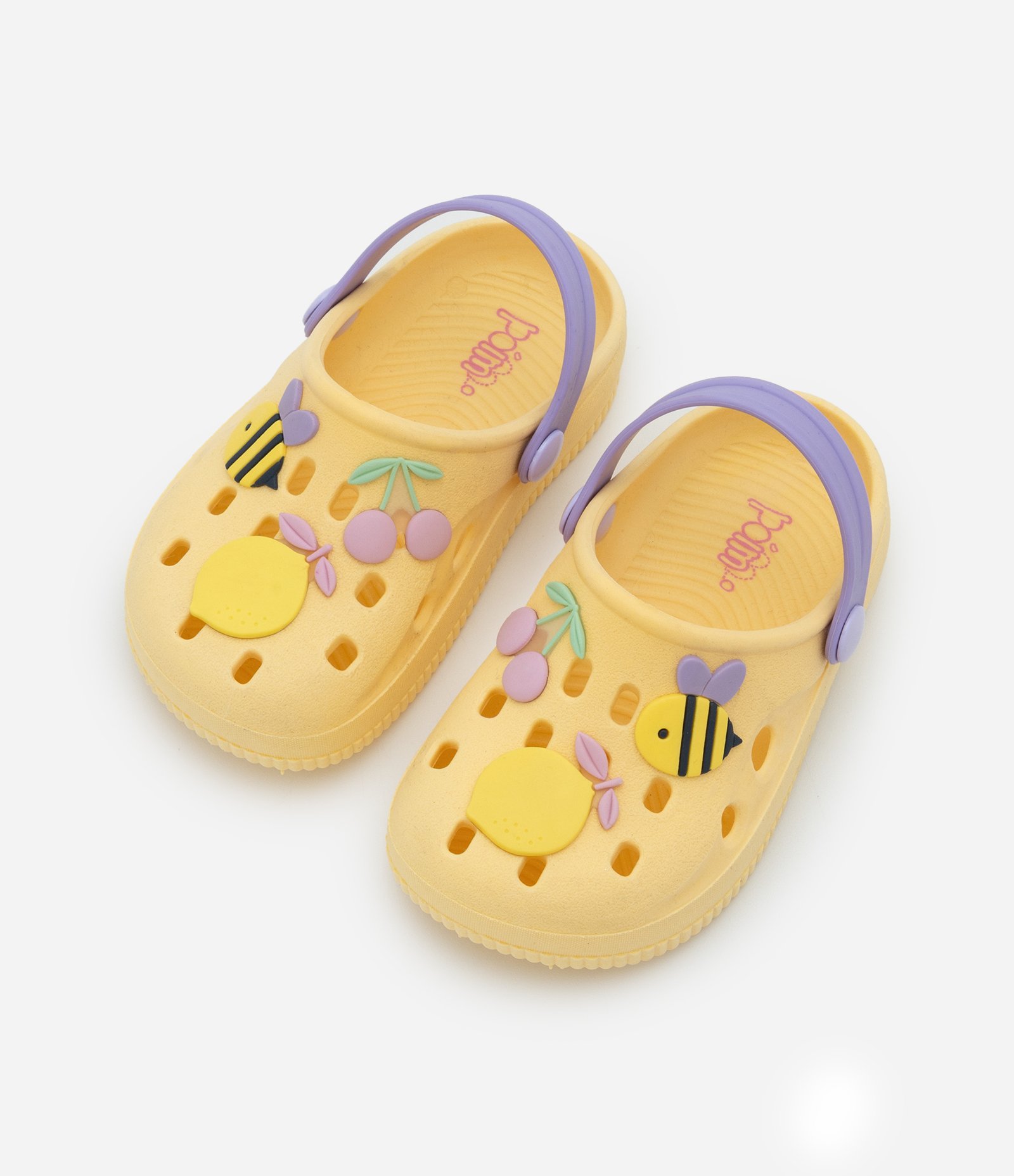 Sandalia Infantil Babuche Abelha e Frutinhas - Tam 24 ao 33 Amarelo 4