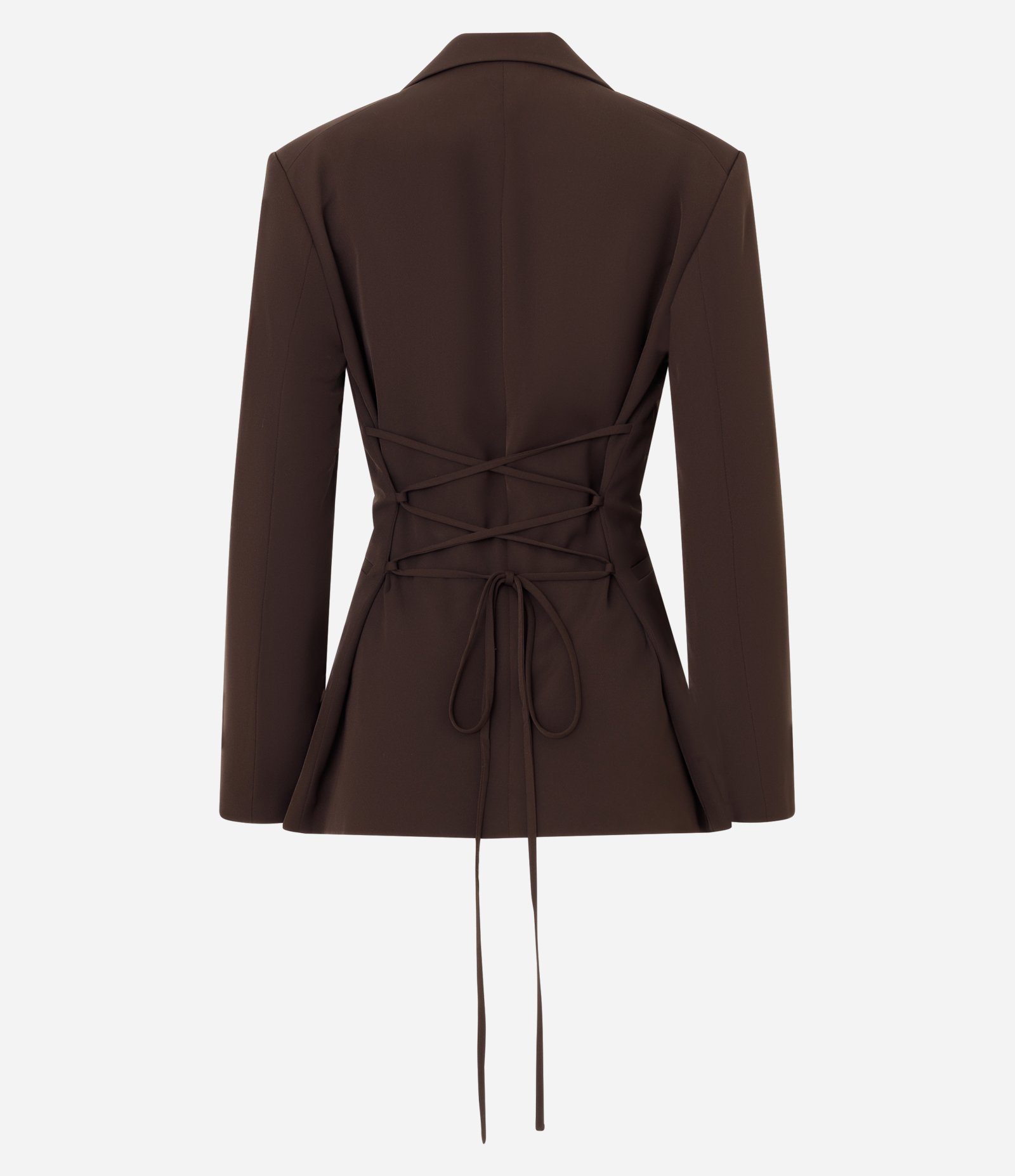 Blazer Alfaiatado com Amarração nas Costas Marrom 3