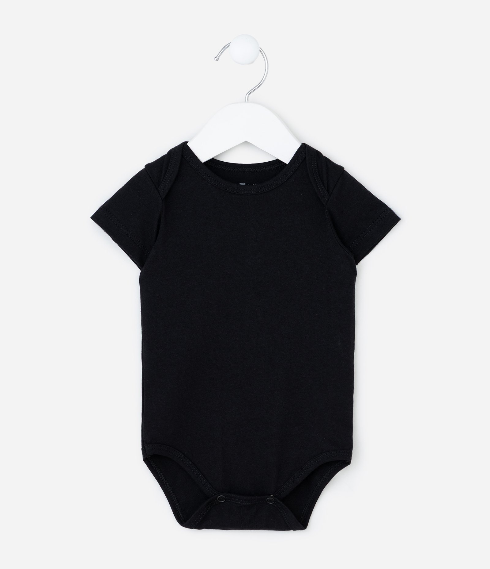 Body Básico Infantil em Cotton - Tam RN a 18 Meses Preto 2