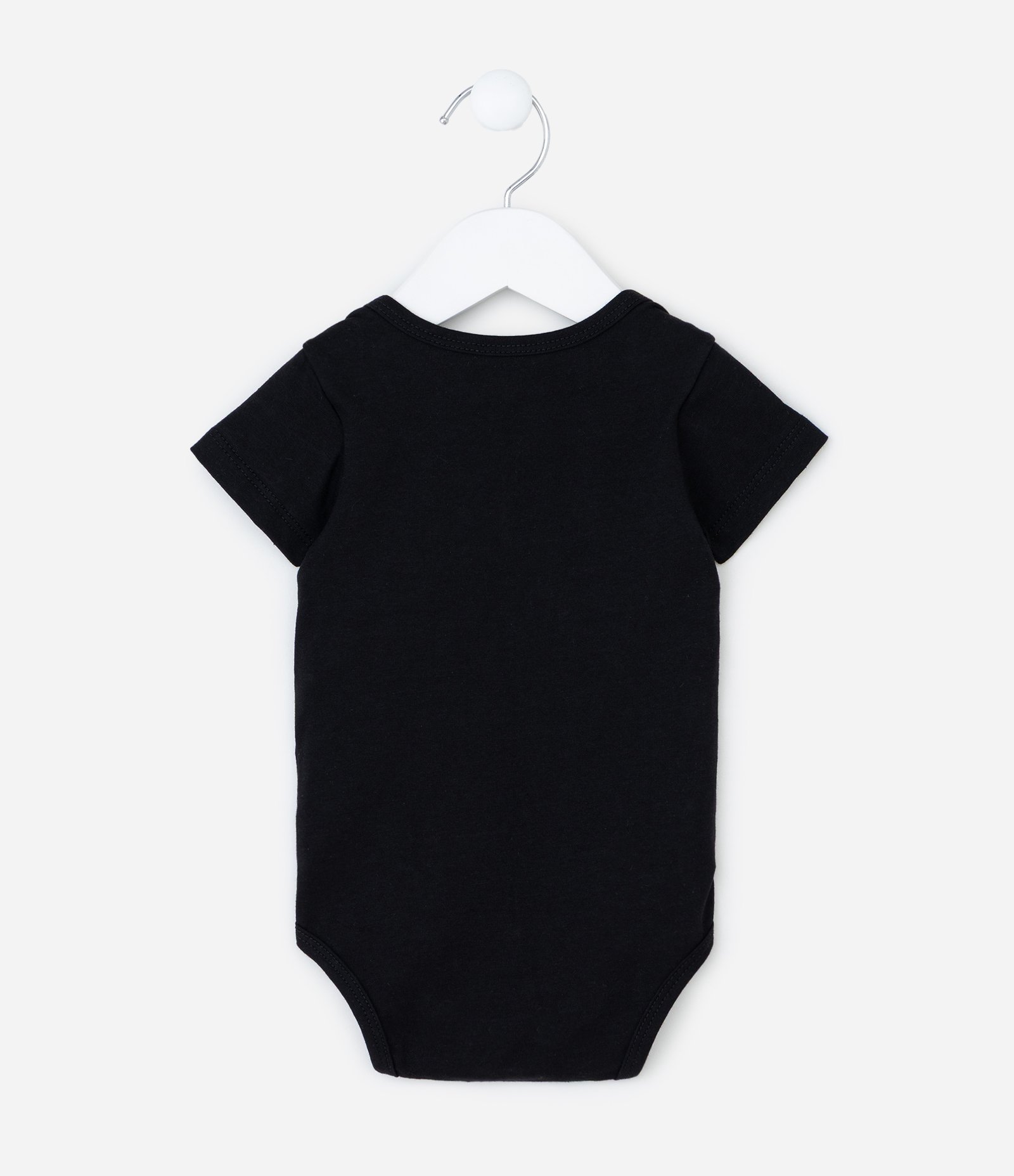 Body Básico Infantil em Cotton - Tam RN a 18 Meses Preto 3