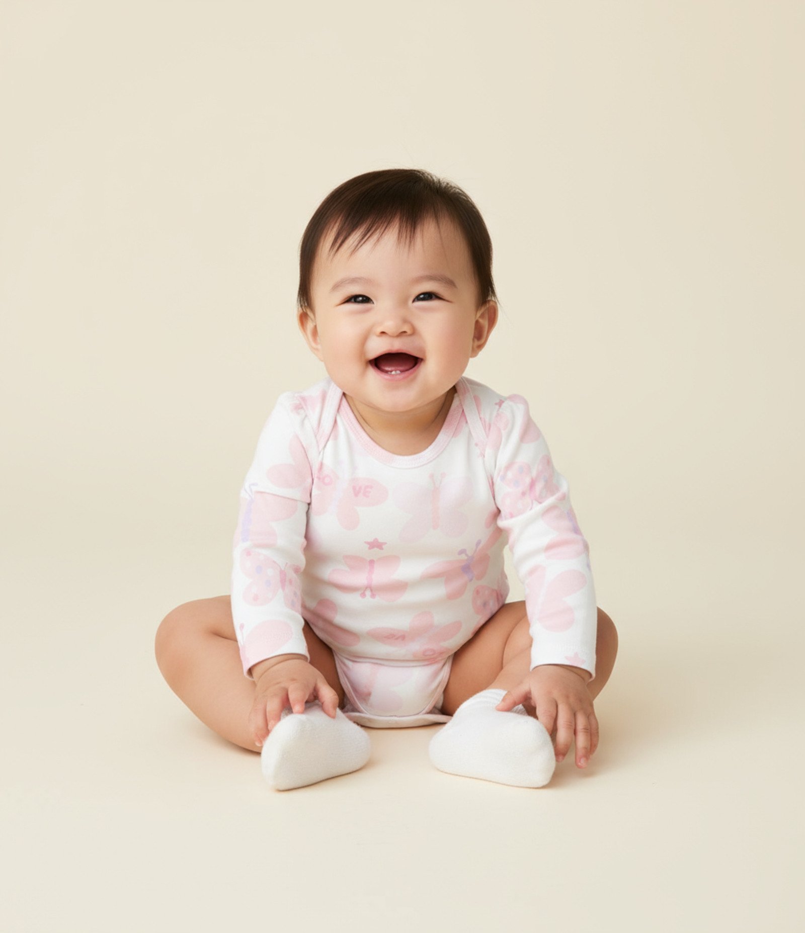 Body Infantil com Estampa de Borboletas - Tam 0 a 18 Meses Branco 1