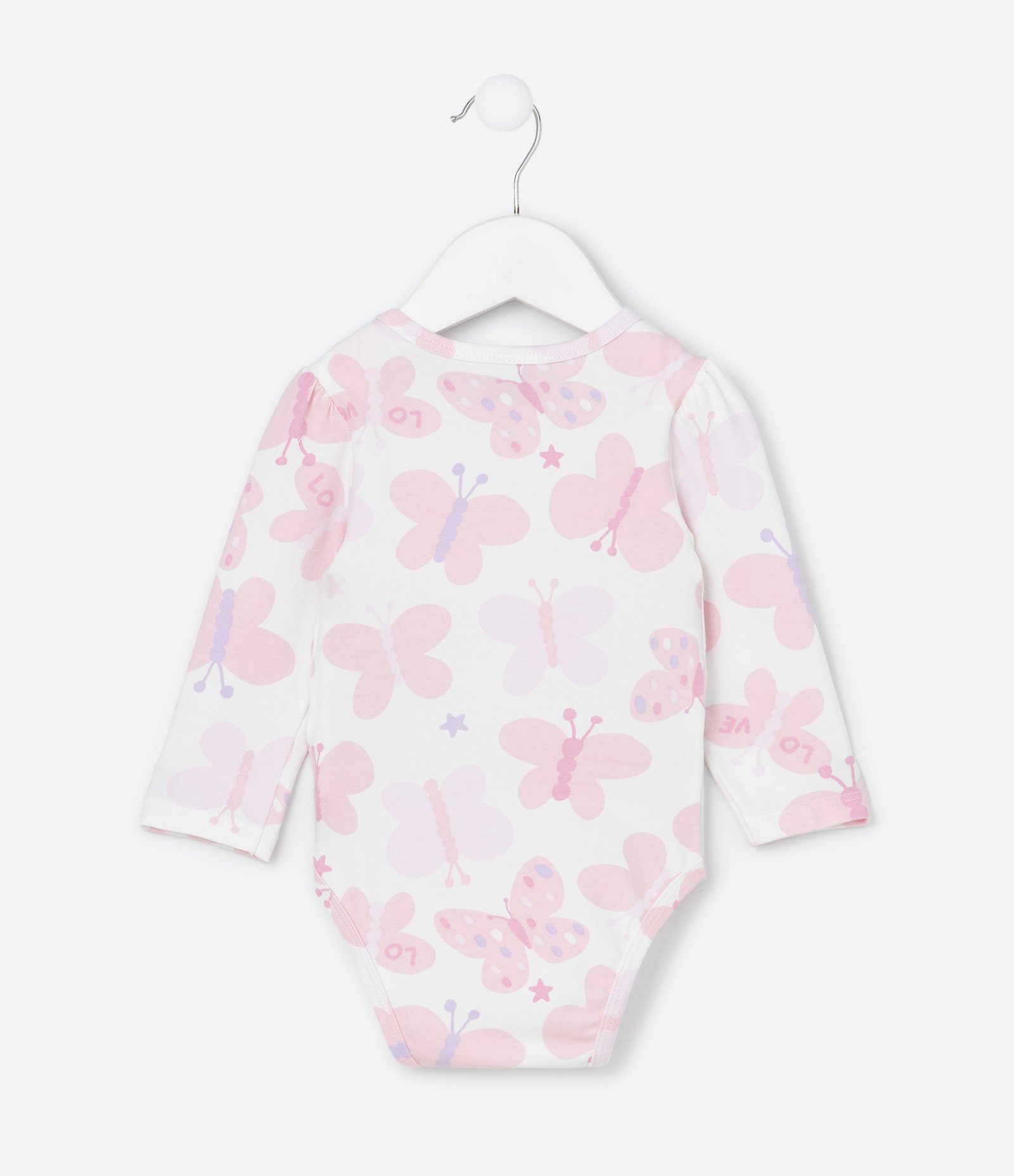 Body Infantil com Estampa de Borboletas - Tam 0 a 18 Meses Branco 3