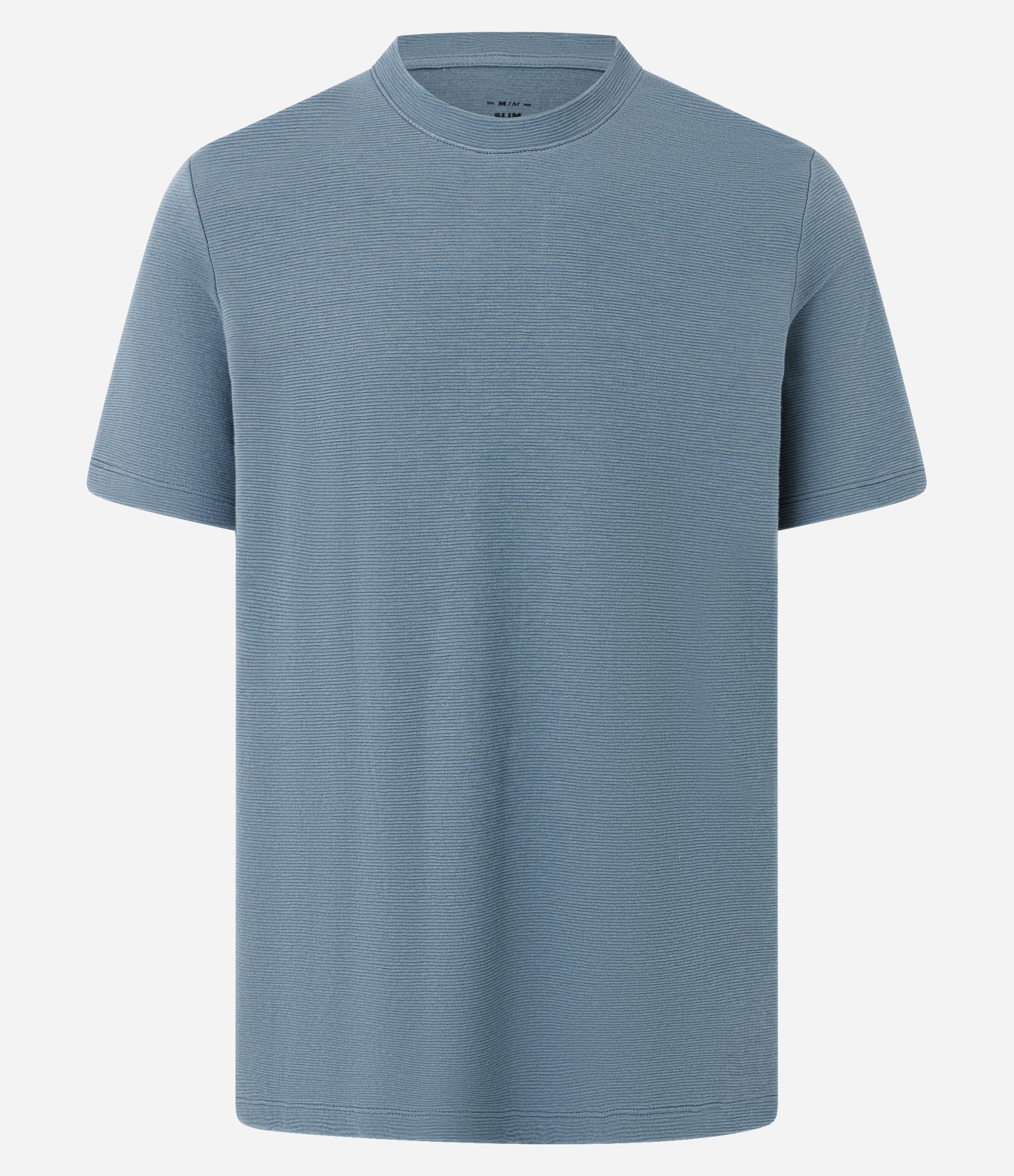 Camiseta Slim em Algodão com Textura Canelada Cinza 5