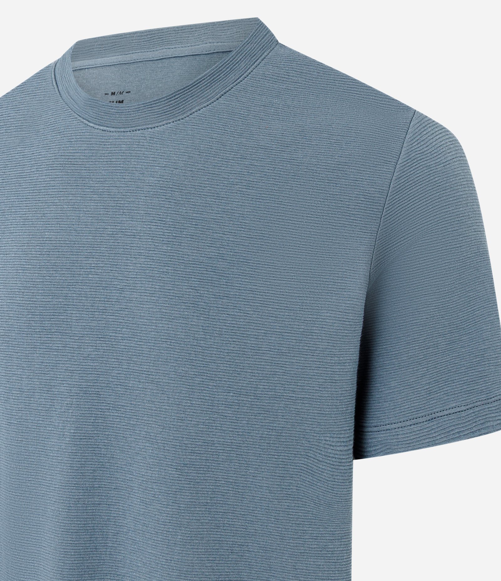 Camiseta Slim em Algodão com Textura Canelada Cinza 6