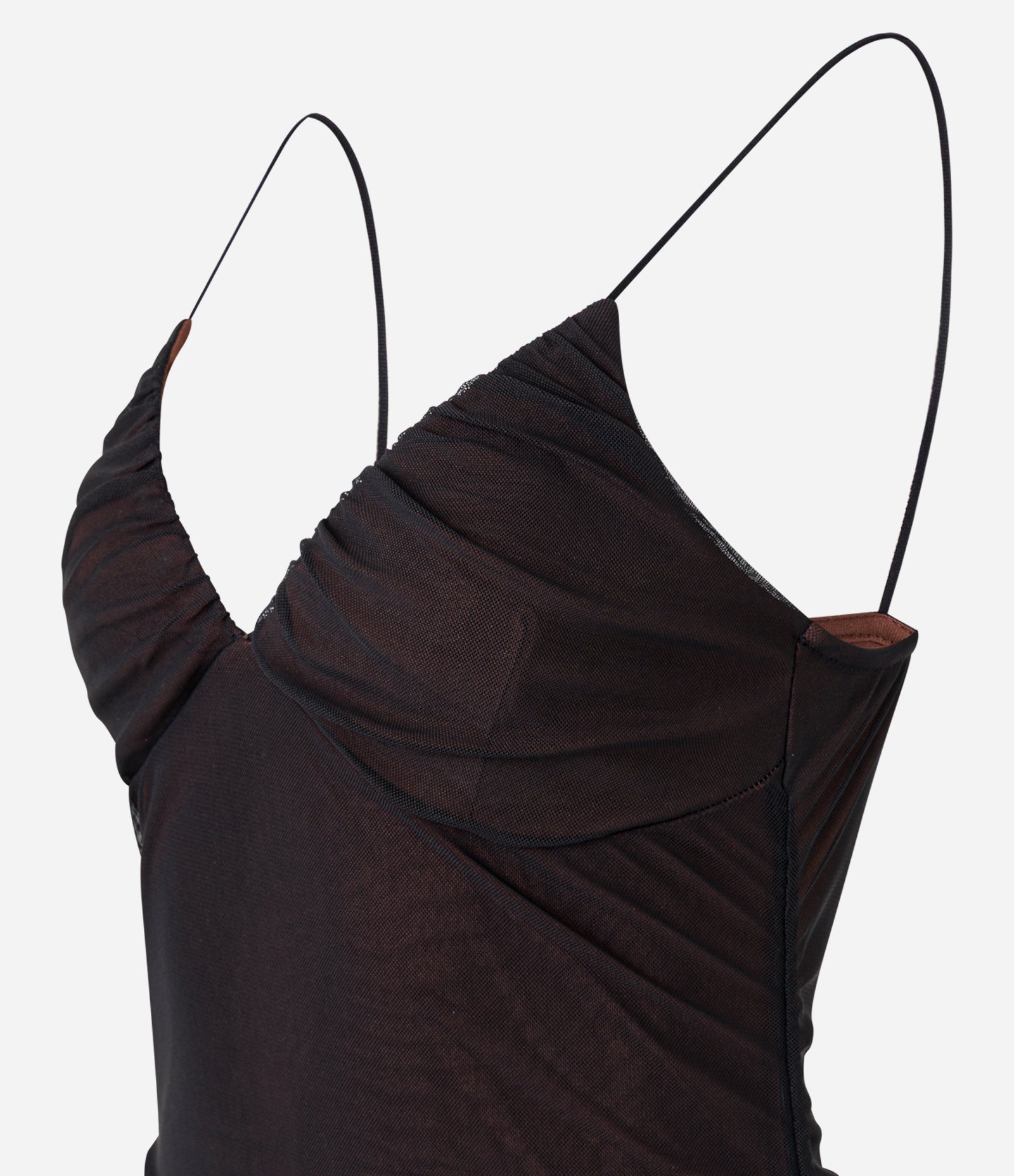 Vestido New Midi em Tule com Drapeado Lateral Preto 4