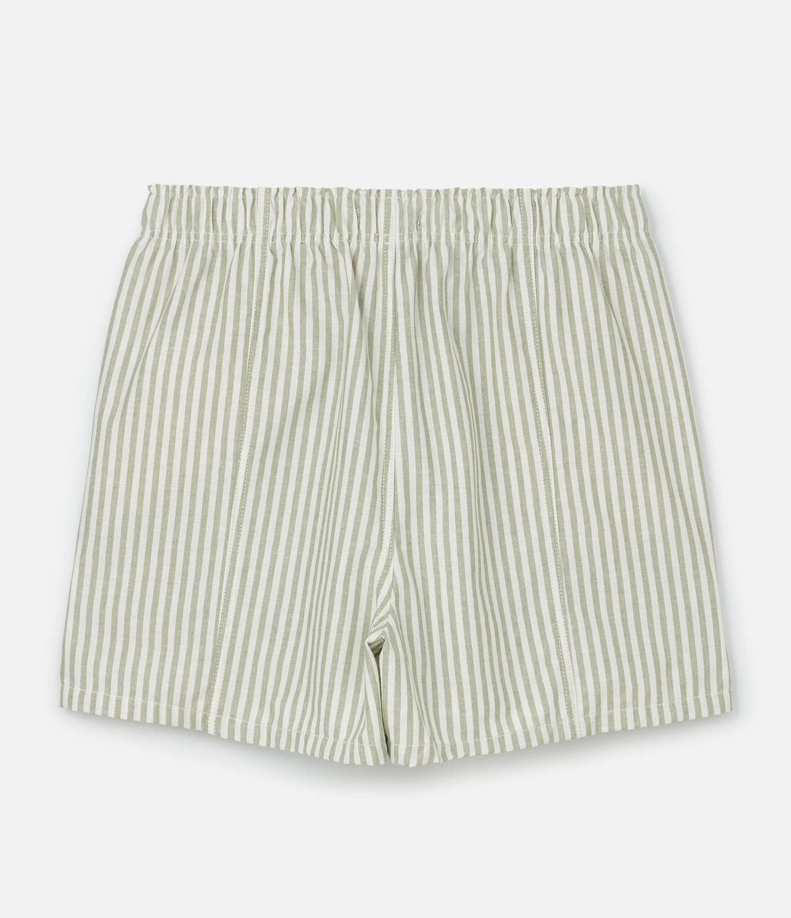 Short Comfy em Sarja Listrada com Cós Elástico Curve & Plus Size Verde 6